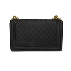 Chanel Medium Quilted Boy Black Caviar with Brushed Gold Hardware, 2016