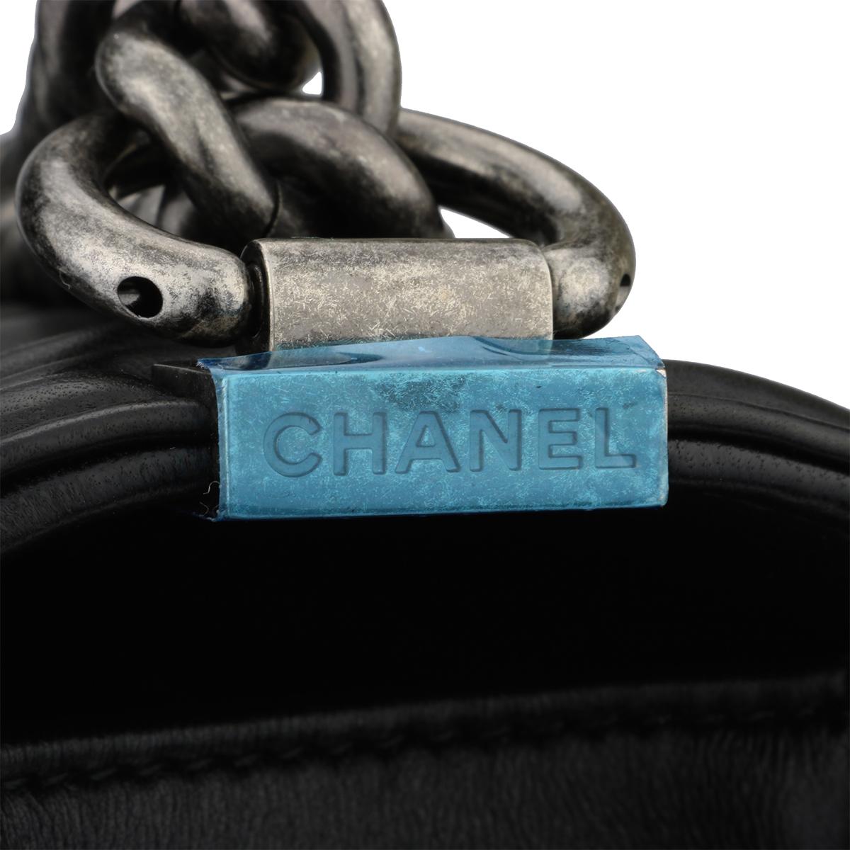 CHANEL New Medium Quilted Boy Black Lambskin with Ruthenium Hardware 2016 1
