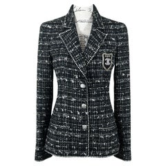 Chanel Neu Most Hunted CC Patch Schwarze Tweed-Jacke mit Patch