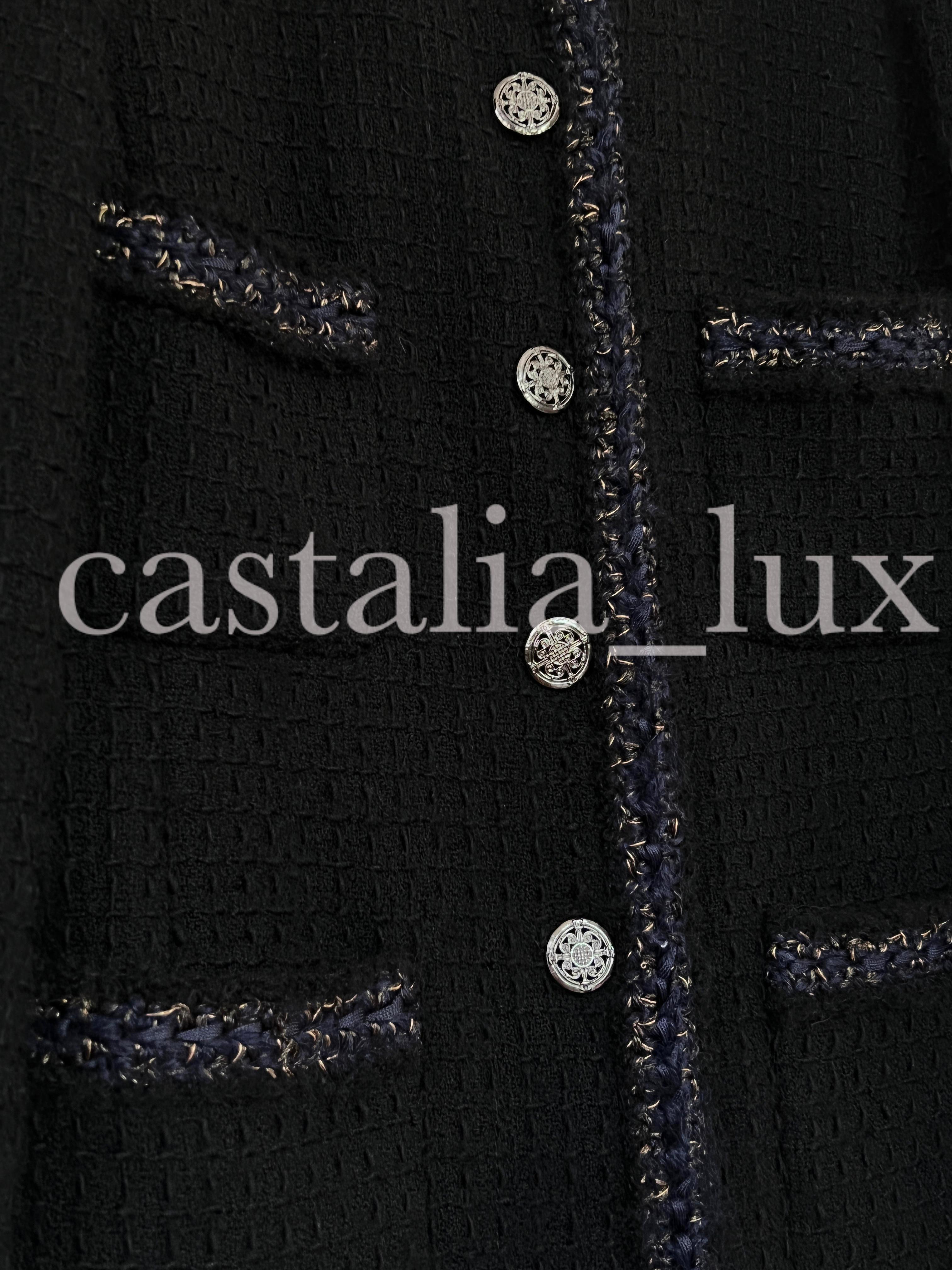 Chanel New Most  Iconic CC Coin Buttons Black Tweed Jacket 8