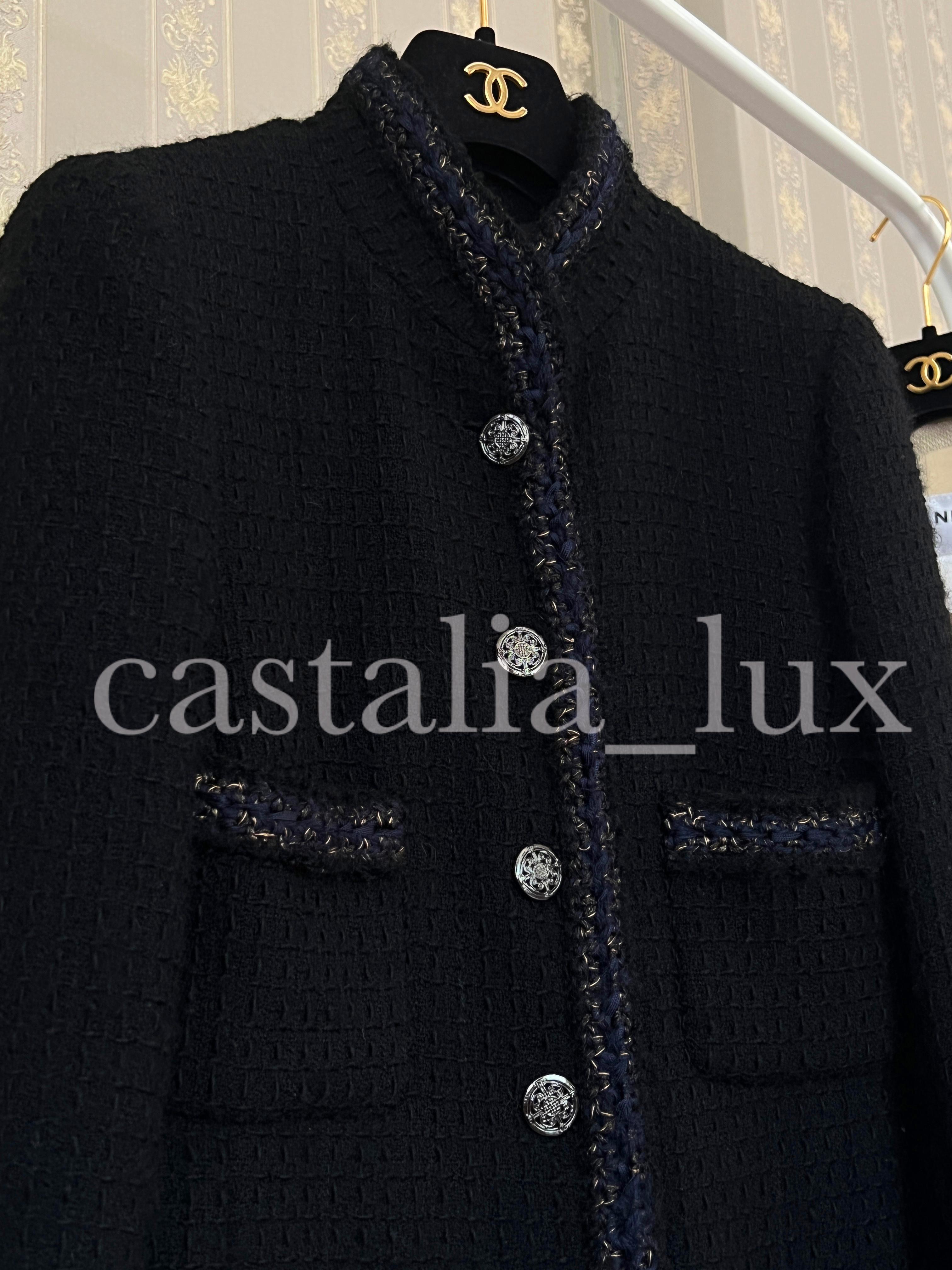 Chanel New Most  Iconic CC Coin Buttons Black Tweed Jacket 1