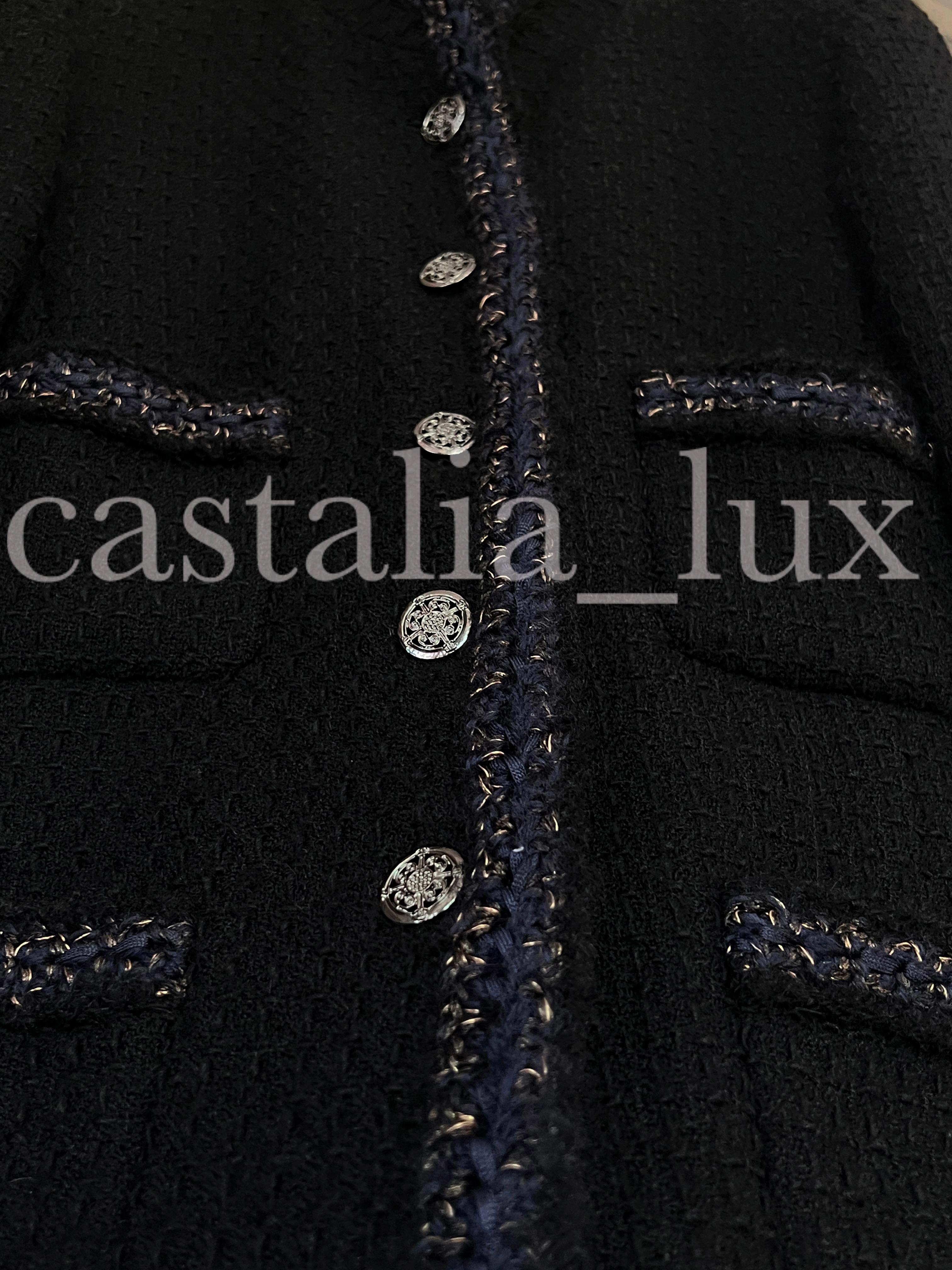 Chanel New Most  Iconic CC Coin Buttons Black Tweed Jacket 6