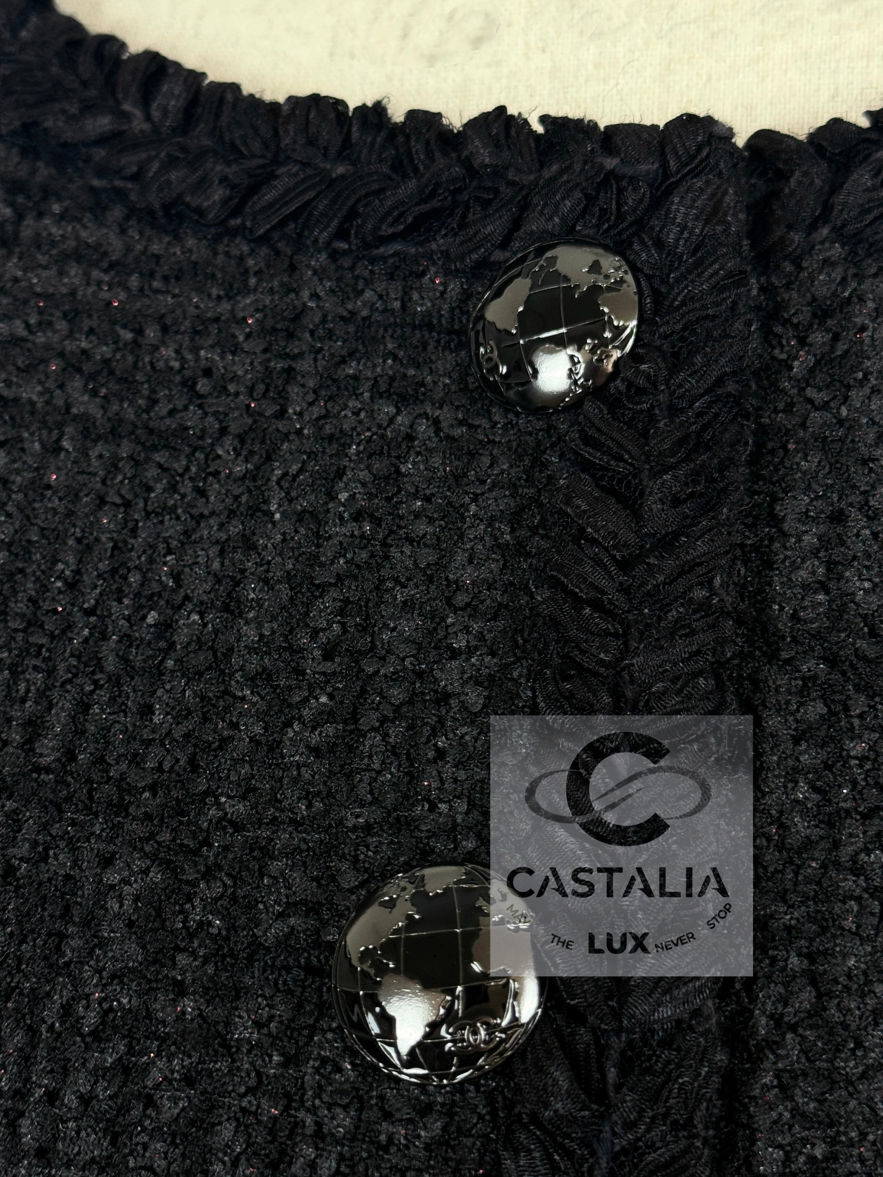 Chanel New Most Iconic Globalization Black Tweed Jacket 8