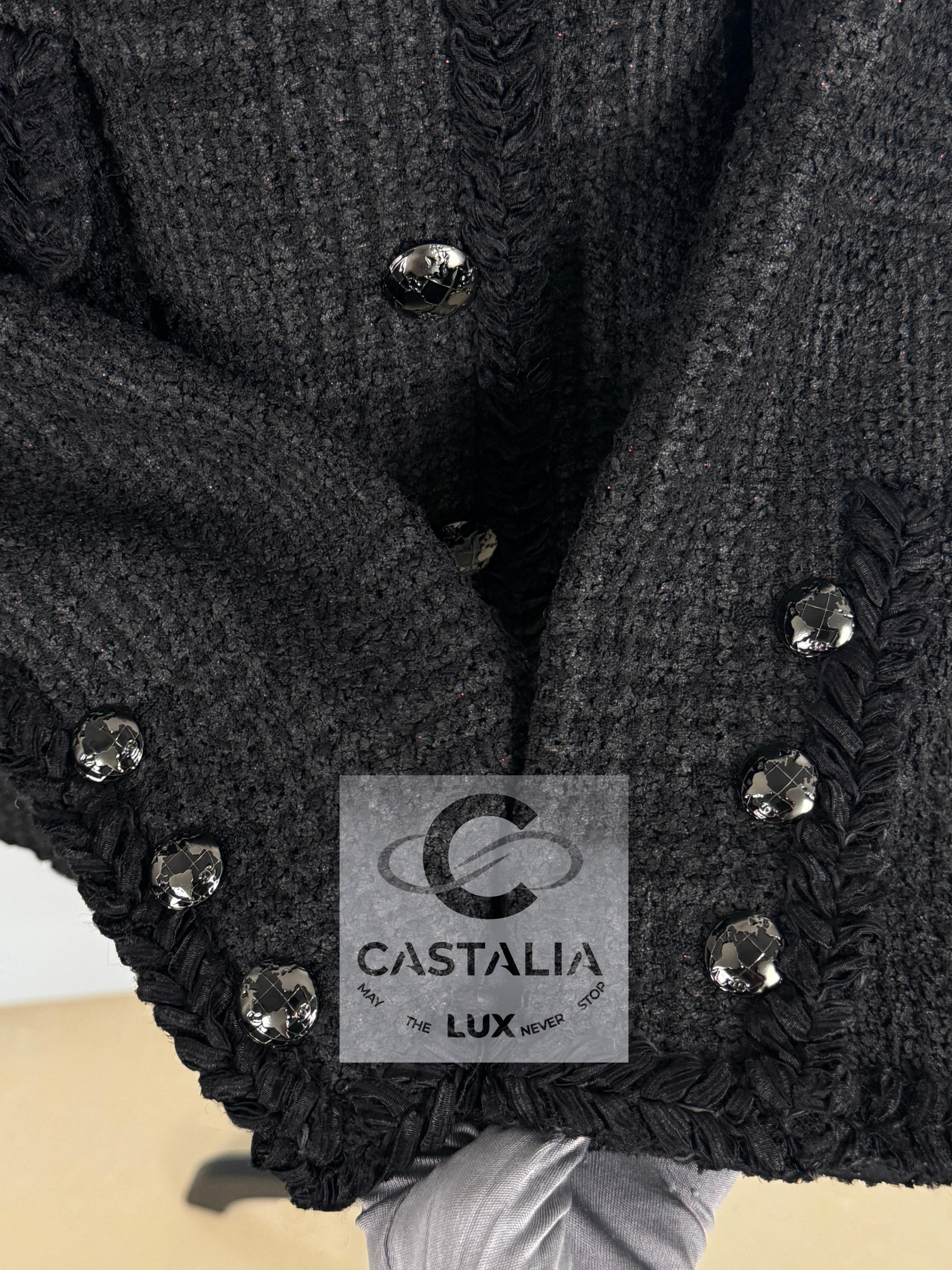 Chanel New Most Iconic Globalization Black Tweed Jacket 11