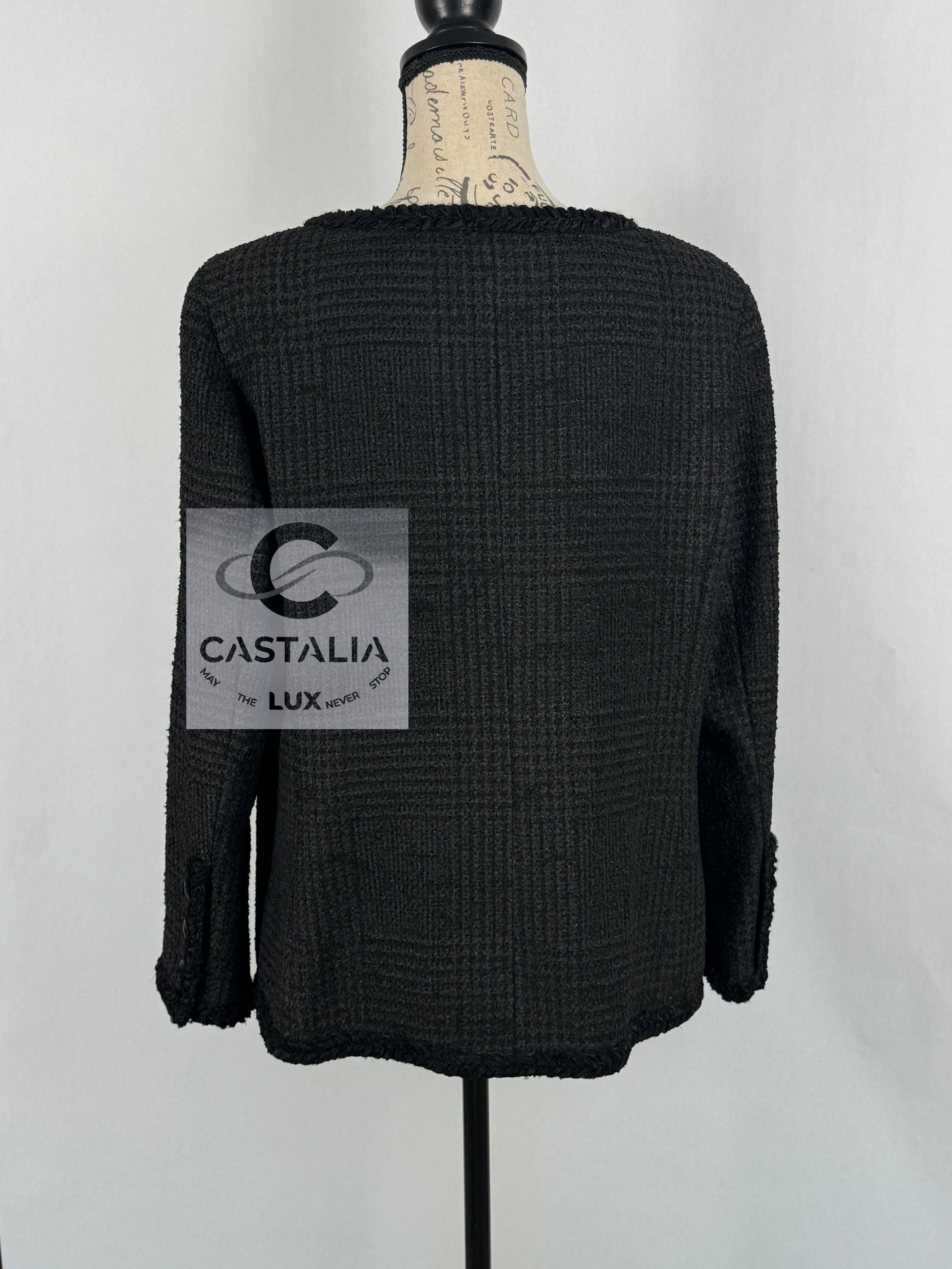 Chanel New Most Iconic Globalization Black Tweed Jacket 14
