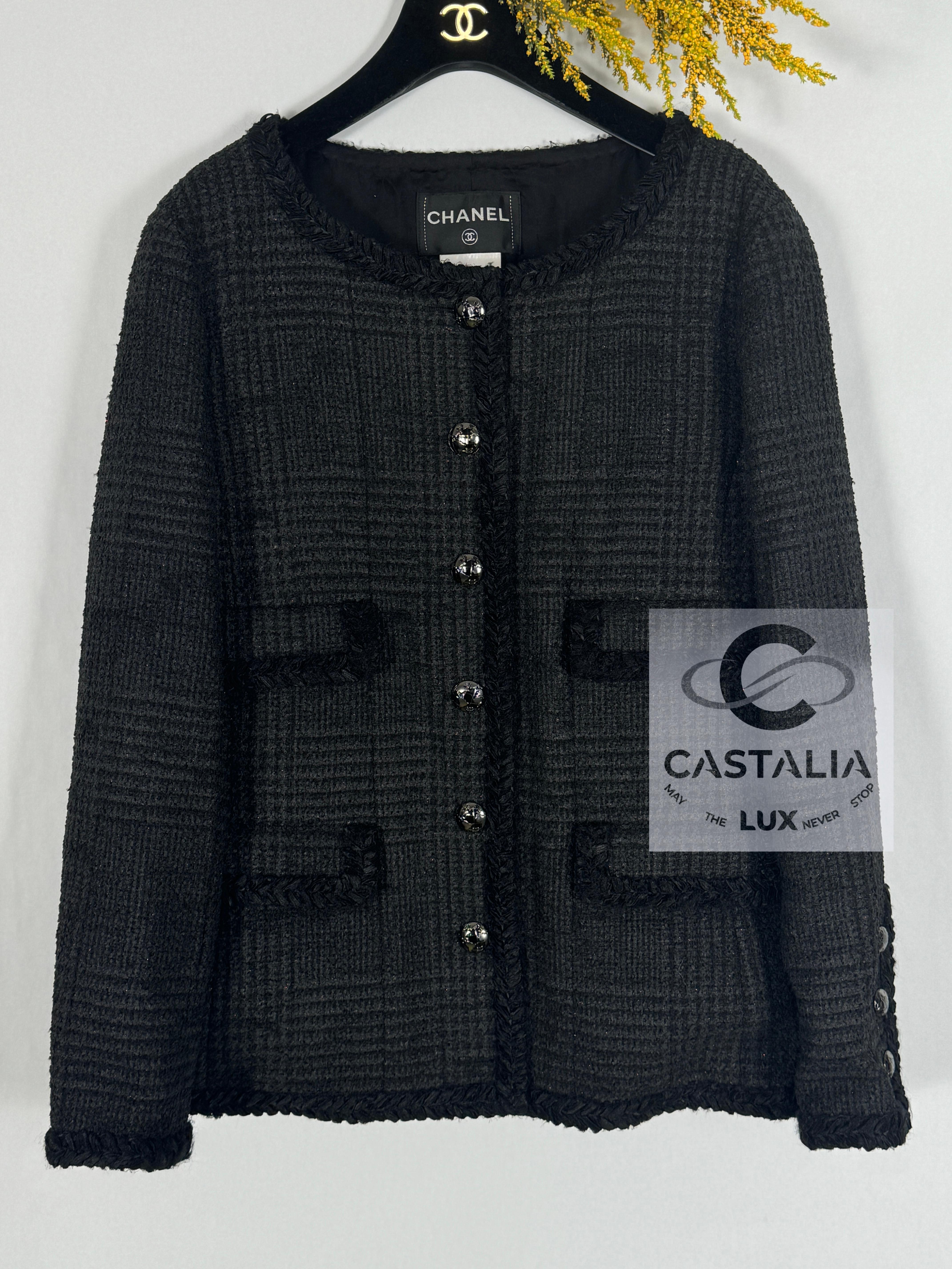 Chanel New Most Iconic Globalization Black Tweed Jacket 5