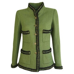 Chanel New Most Iconic Green Tweed Jacket from Ad Campaign