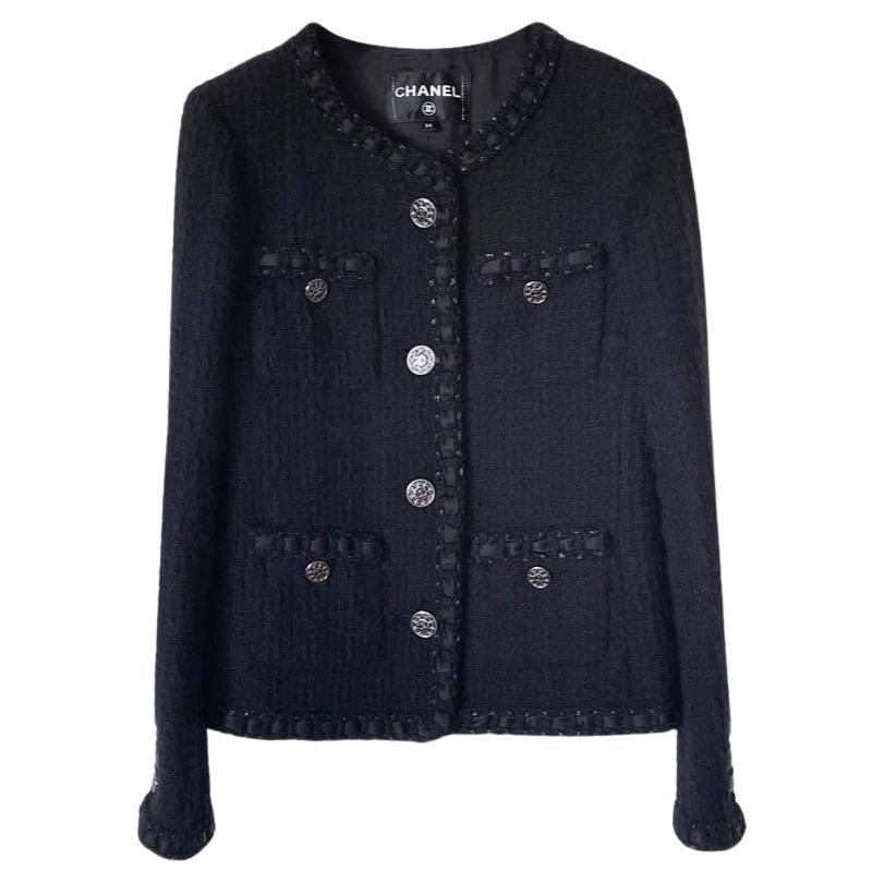 CHANEL New Most Iconic Paris / ROME Black Tweed Jacket 34 FR