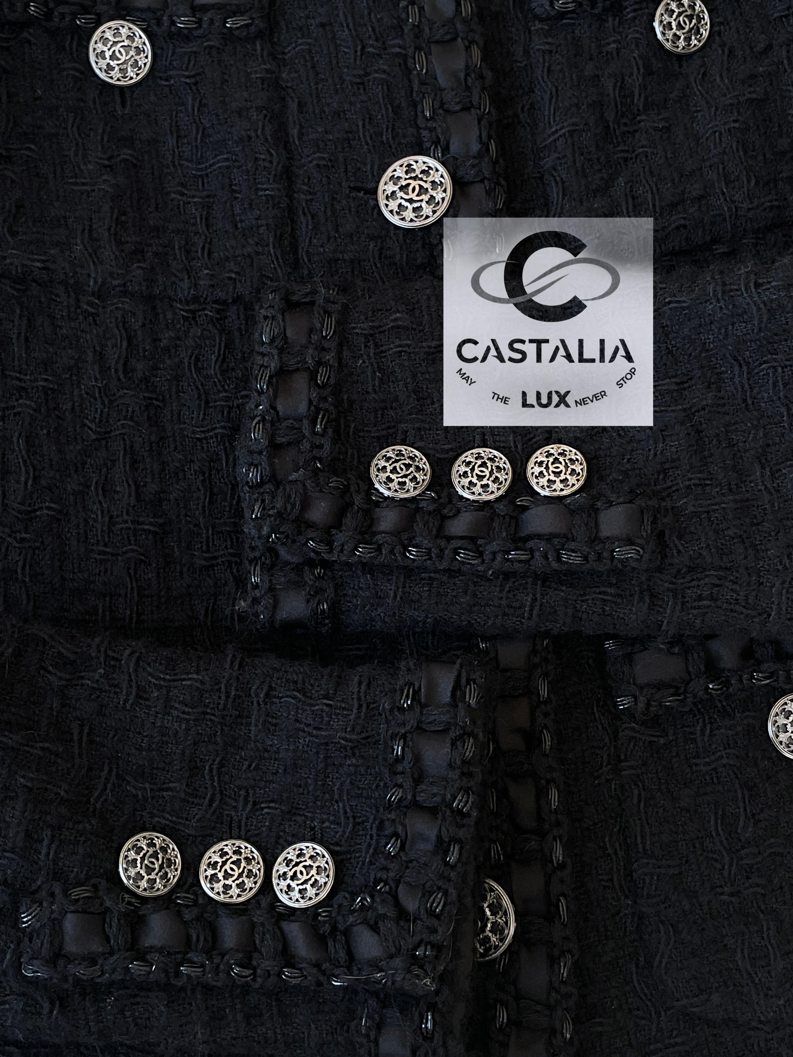 Chanel New Most Iconic Paris / ROME Black Tweed Jacket 7
