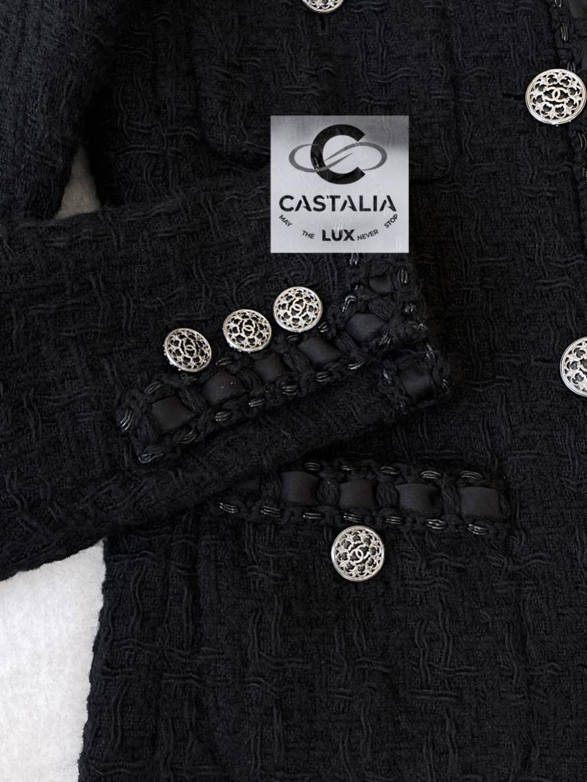 Chanel New Most Iconic Paris / ROME Black Tweed Jacket 8