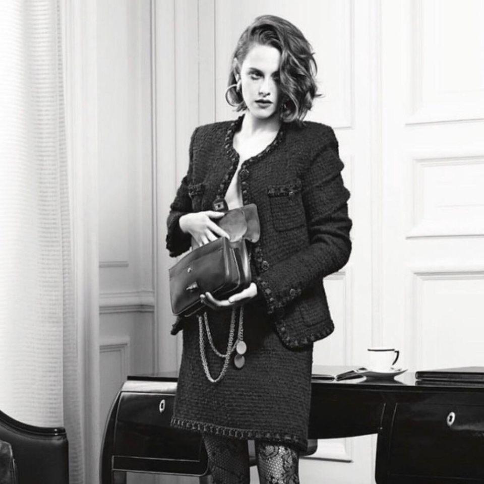 Most coveted and sought after Chanel little black tweed jacket in interpretation of Metiers d'Art ~ Paris in ROME Collection. 
As seen in Ad Campaign on Kristen Stewart. 
Size mark 34 FR. Never worn