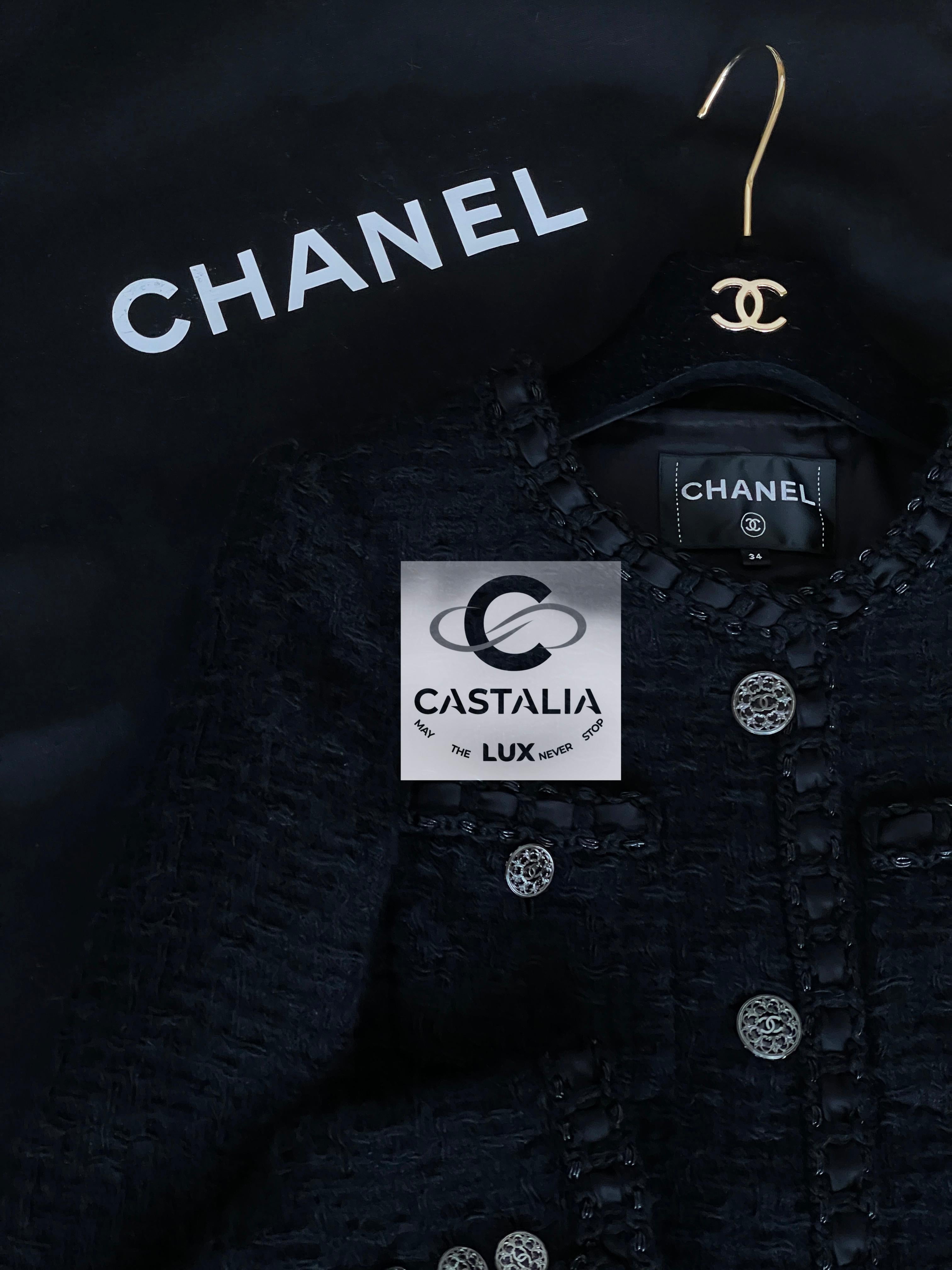 Chanel New Most Iconic Paris / ROME Black Tweed Jacket 3