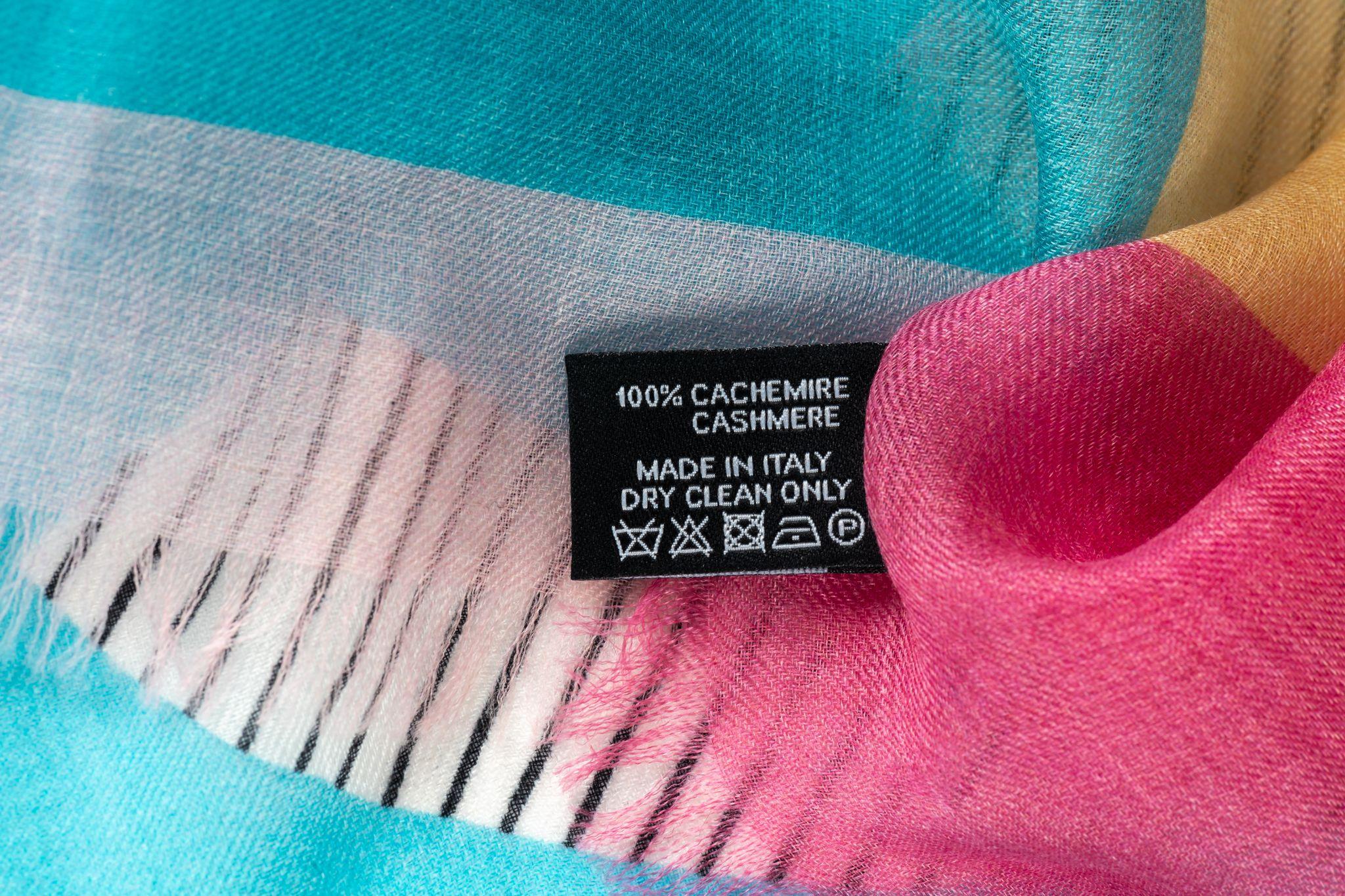 Chanel new checkers cashmere shawl. Multicolor combination. Care tag attached