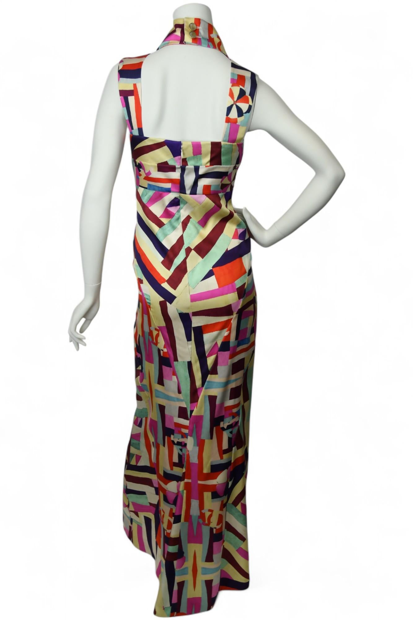 Chanel New Mehrfarbig Print Cut Out Rücken Maxi Kleid Cruise 2016  Größe 36 im Angebot 5