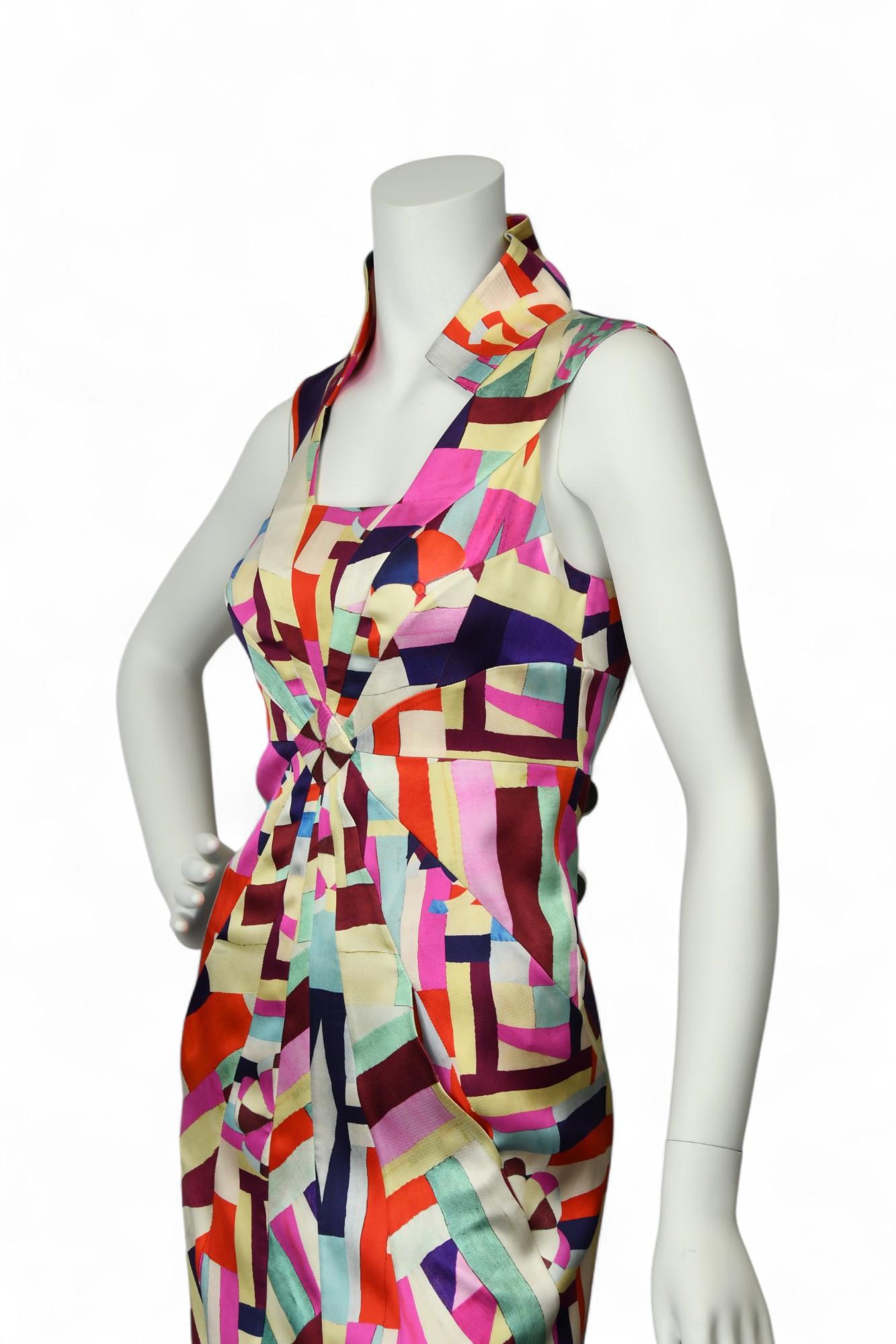Chanel New Mehrfarbig Print Cut Out Rücken Maxi Kleid Cruise 2016  Größe 36 im Angebot 2