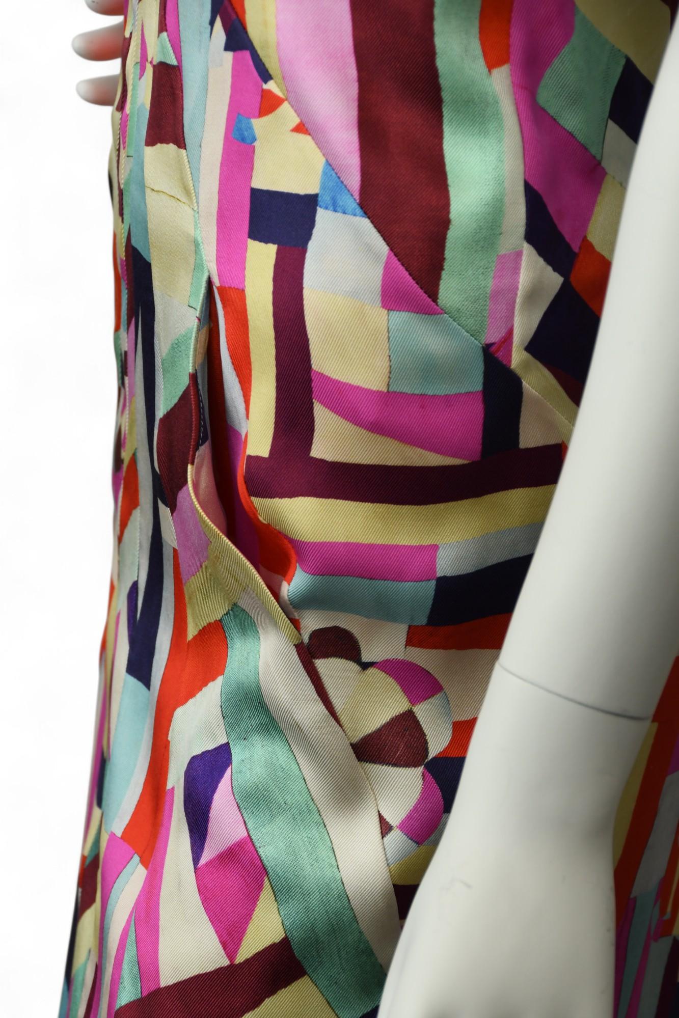 Chanel New Mehrfarbig Print Cut Out Rücken Maxi Kleid Cruise 2016  Größe 36 im Angebot 3