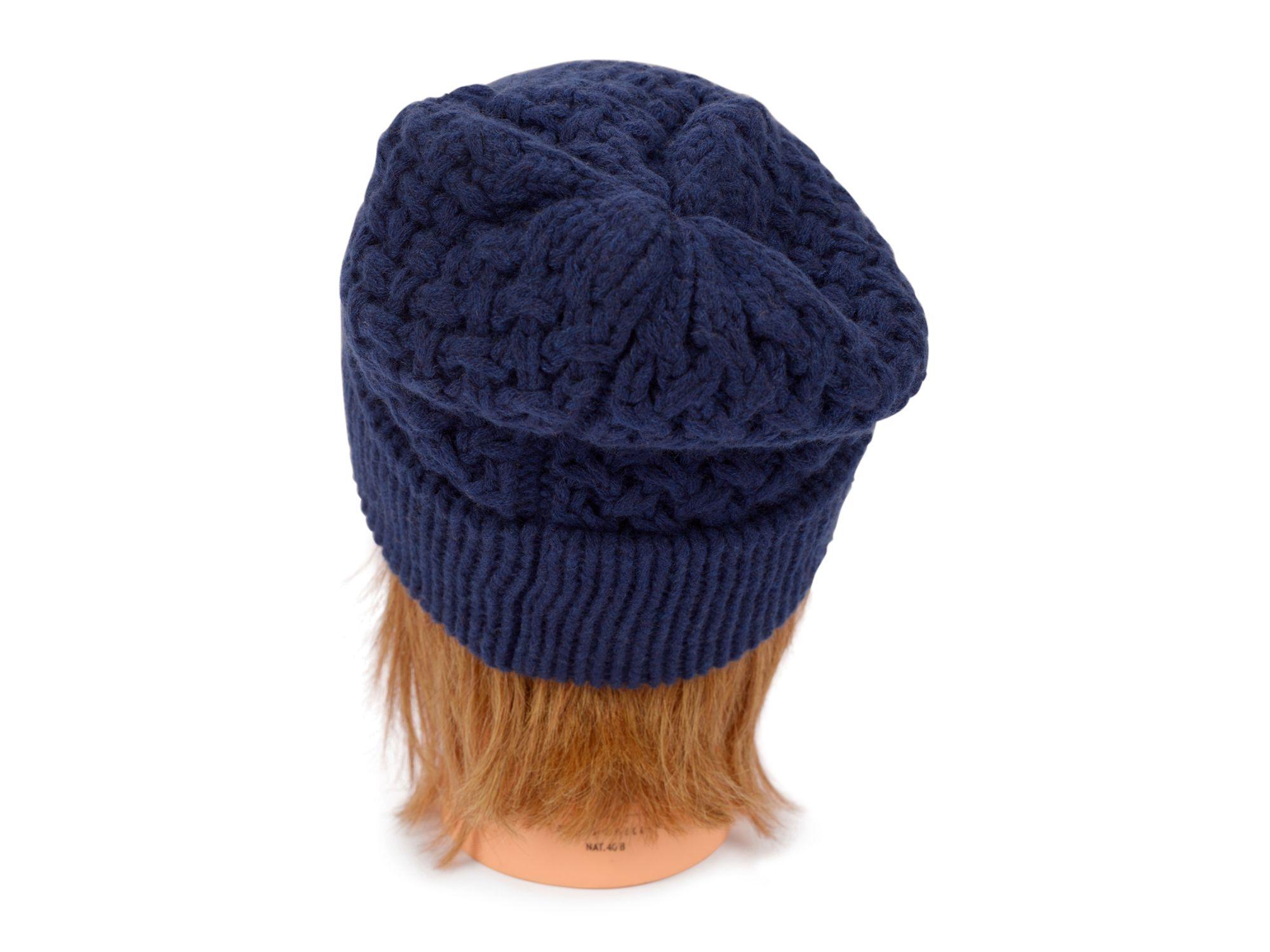 Chanel New Navy Knit Beanie and Scarf Set For Sale at 1stDibs