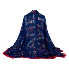 Chal de cachemira Chanel New Navy Rojo