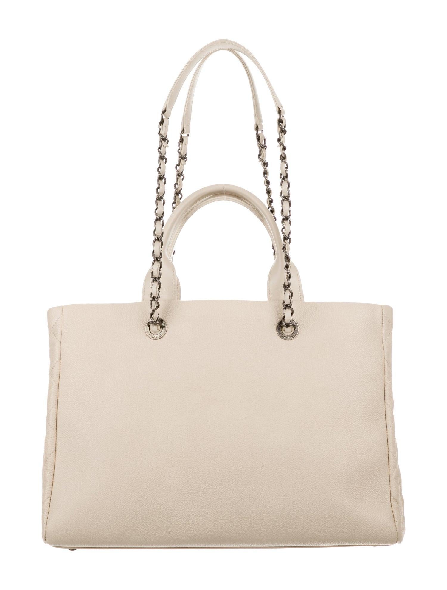 Beige Chanel NEW Nude Leather Tweed 2 in 1 Top Handle Clutch Shoulder Flap Tote Bag