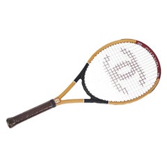 Chanel NEW Oak Wood Brown Red CC Logo Sportspiel Neuheit Tennisschläger