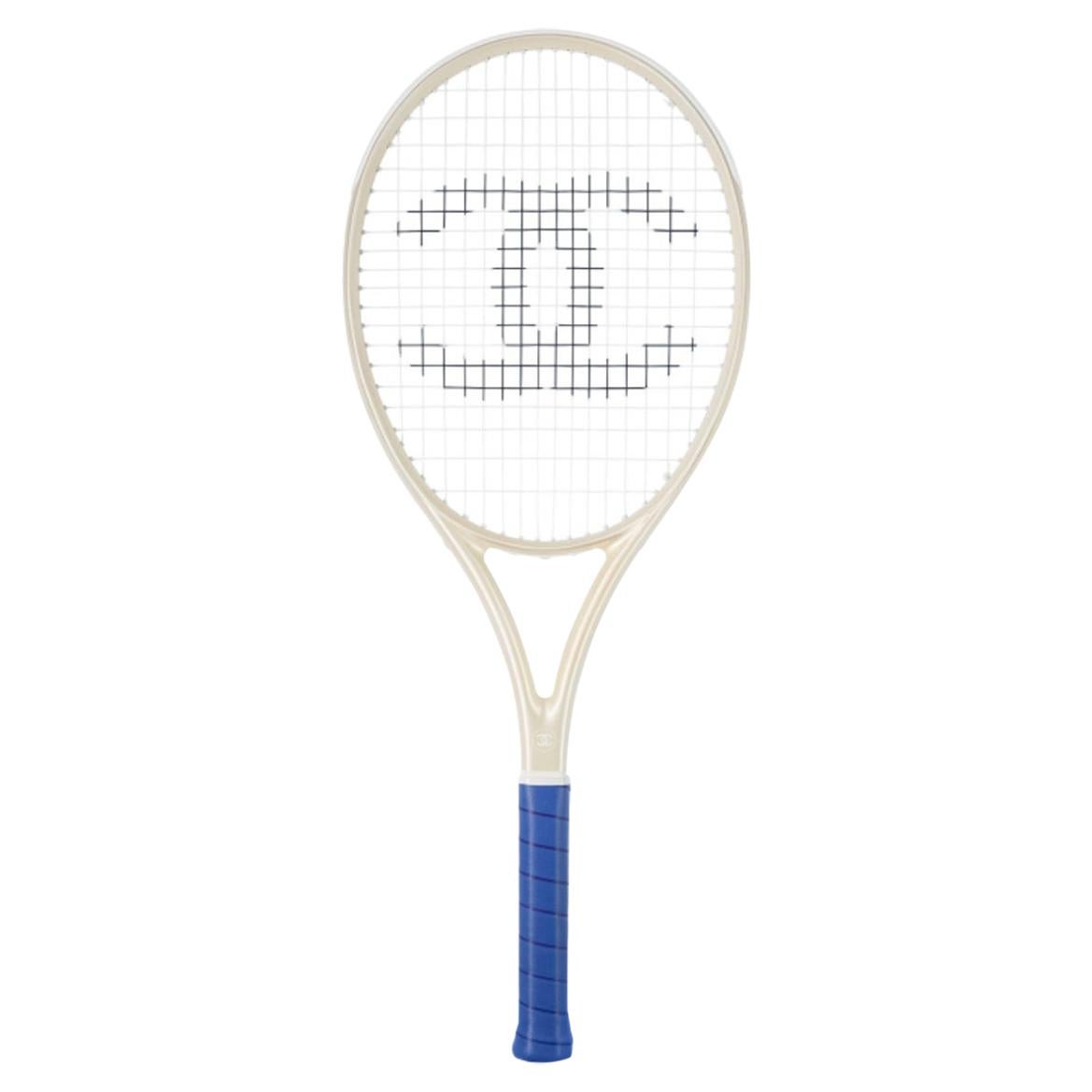 Chanel NEW Off White Blue CC Logo Sports Game Novelty Tennis Racquet 