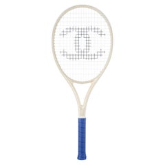 Chanel NEUE Off White Blau CC Logo Sport Spiel Neuheit Tennisschläger