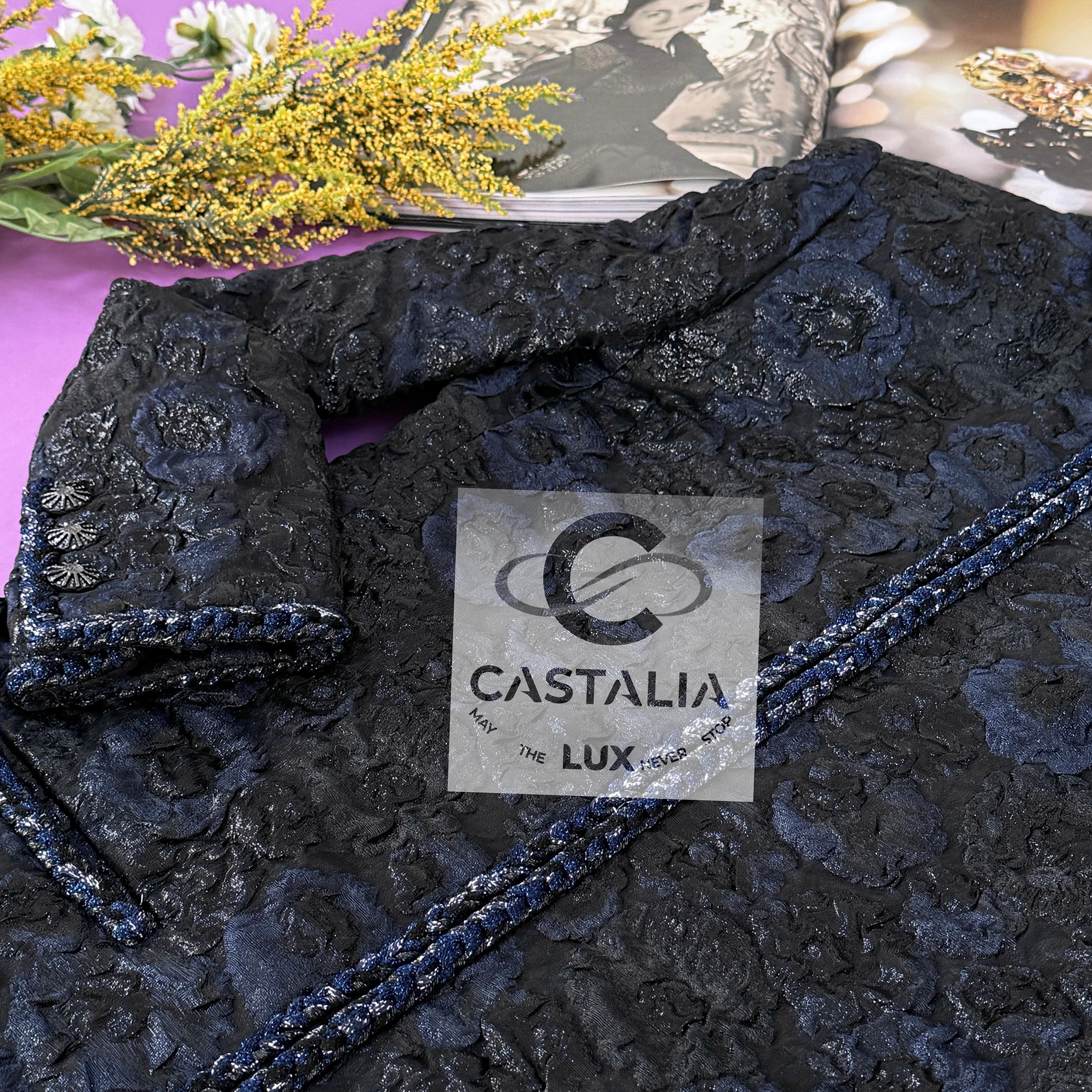 Chanel New Opulent Jacquard Jacket with Camellias 36 FR For Sale 5