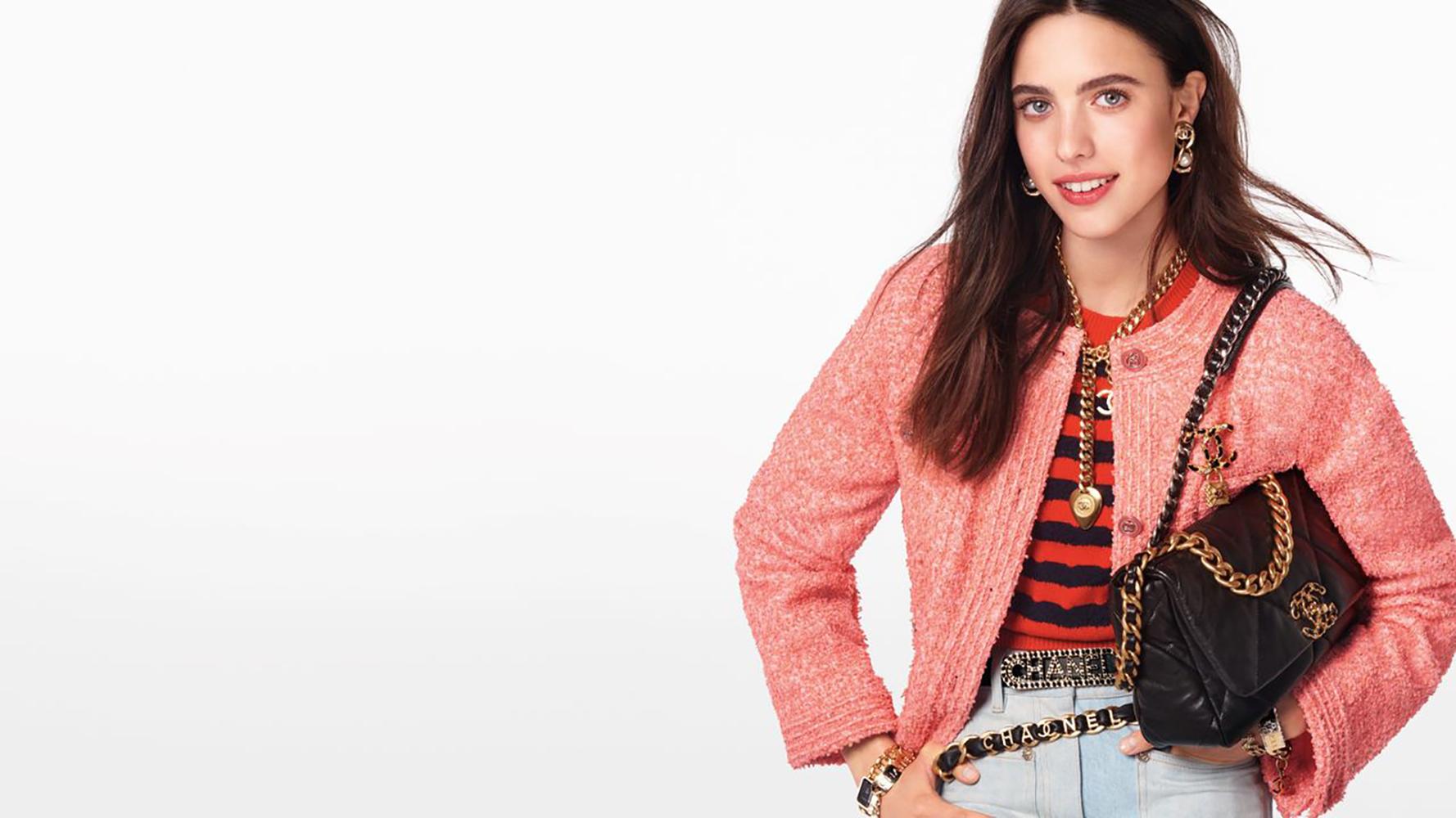Chanel Neues herausragendes Tweed-Ensemble aus Jacke und Jeans 38 FR (Pink) im Angebot