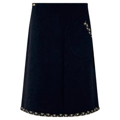 Chanel New Paris / Byzance Black Tweed Skirt