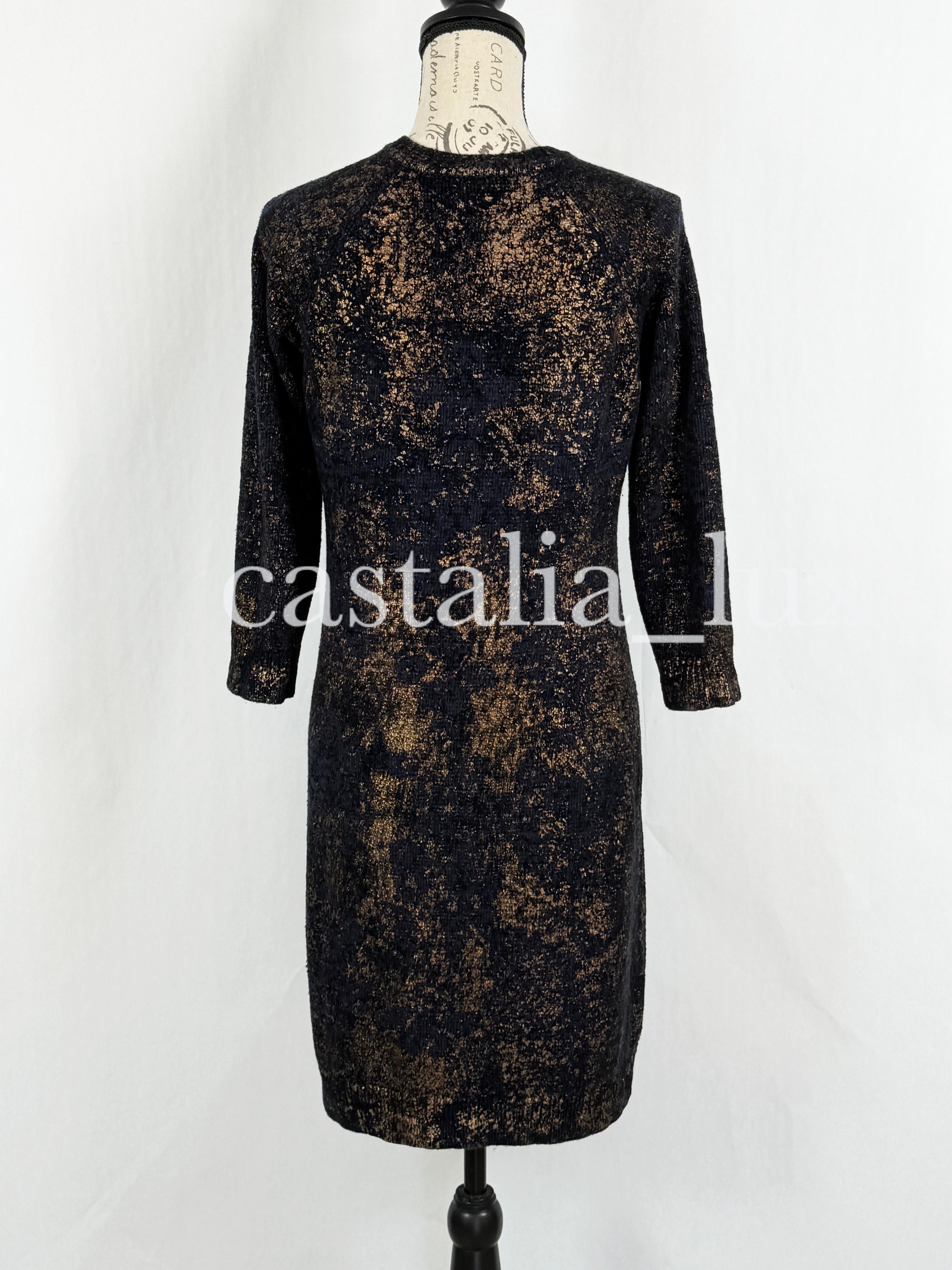 Chanel New Paris / Byzance CC Buttons Patinated Dress For Sale 7