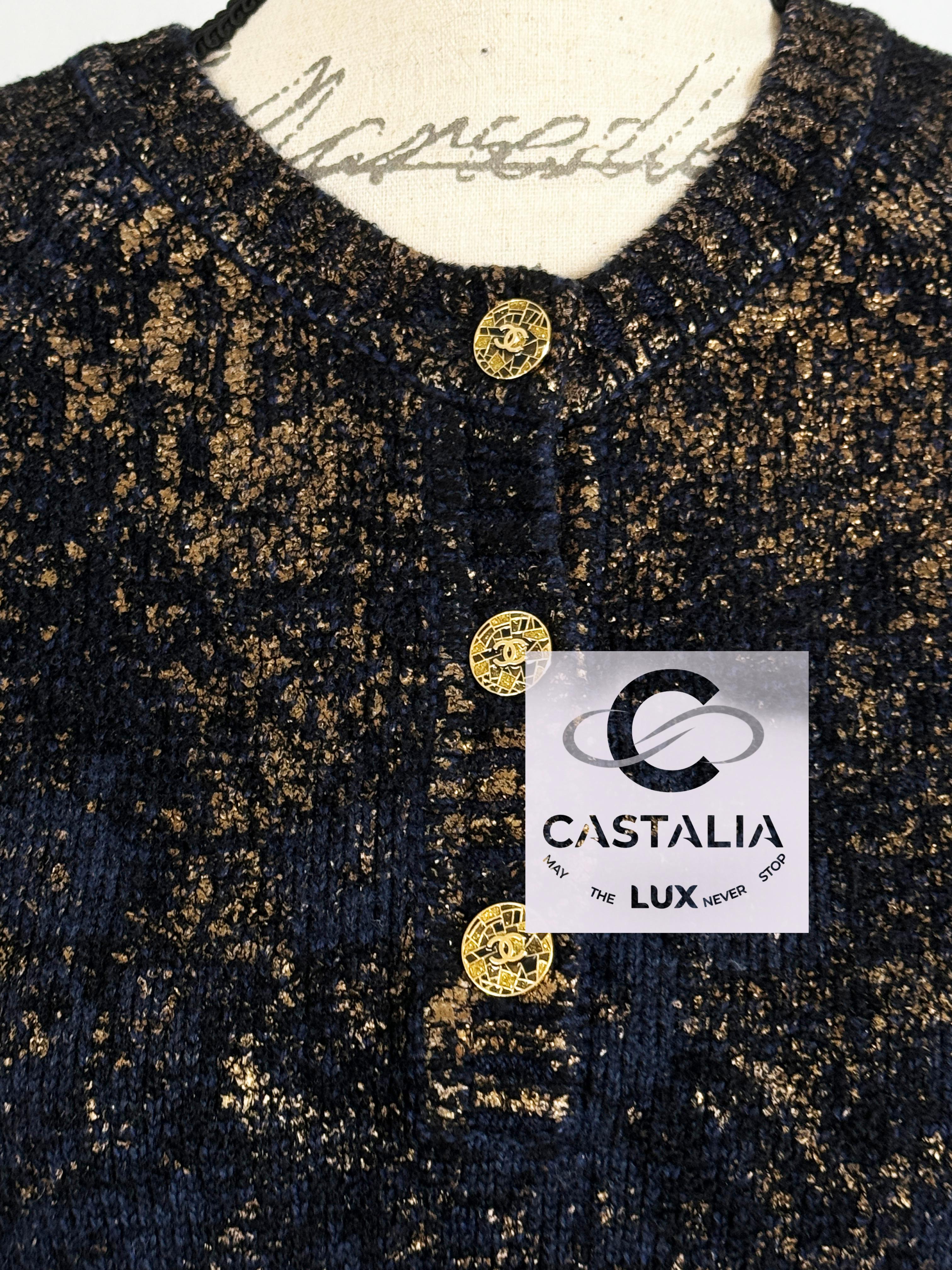 Women's or Men's Chanel New Paris / Byzance CC Buttons Patinated Dress