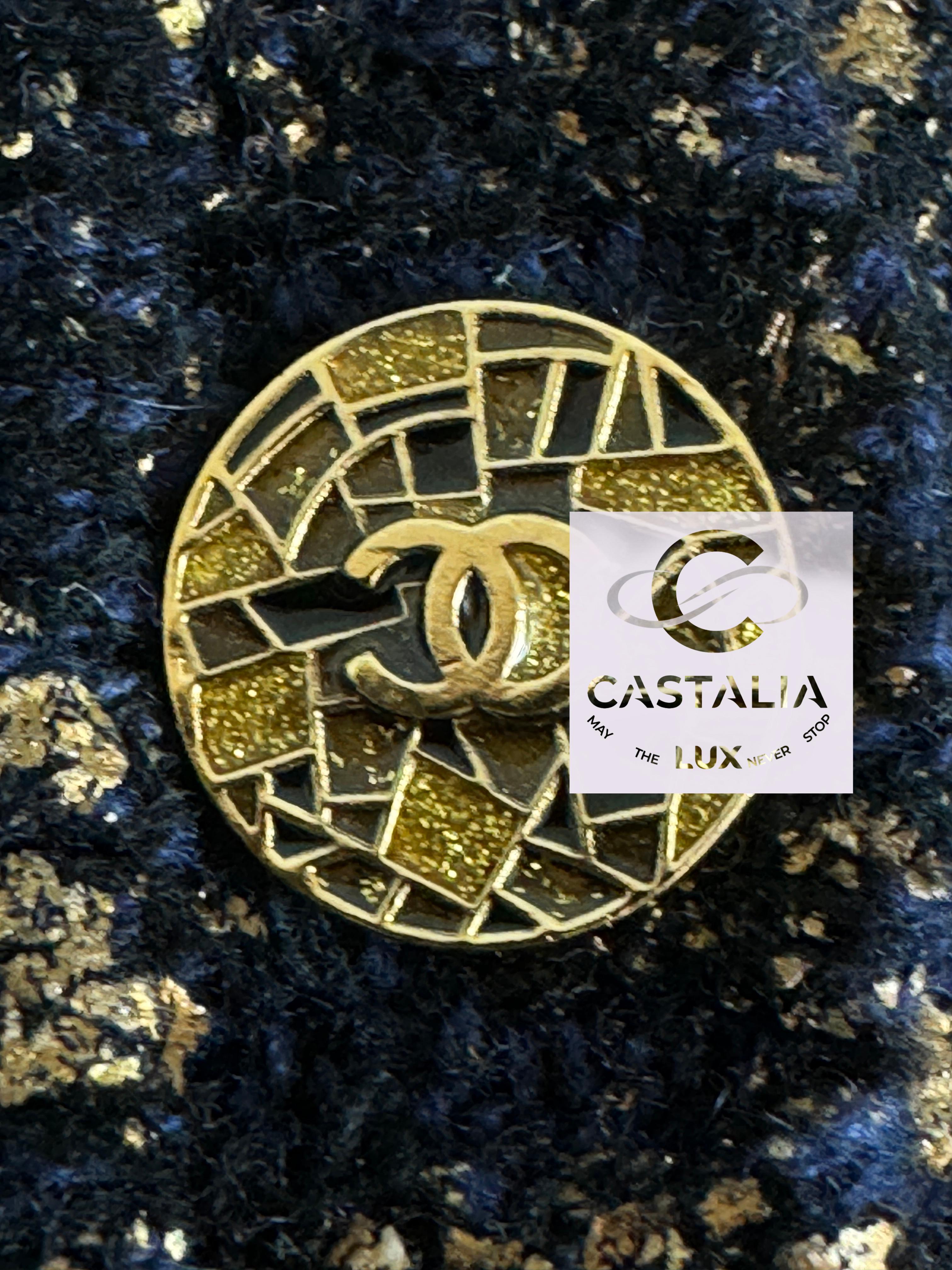 Chanel New Paris / Byzance CC Buttons Patinated Dress 1