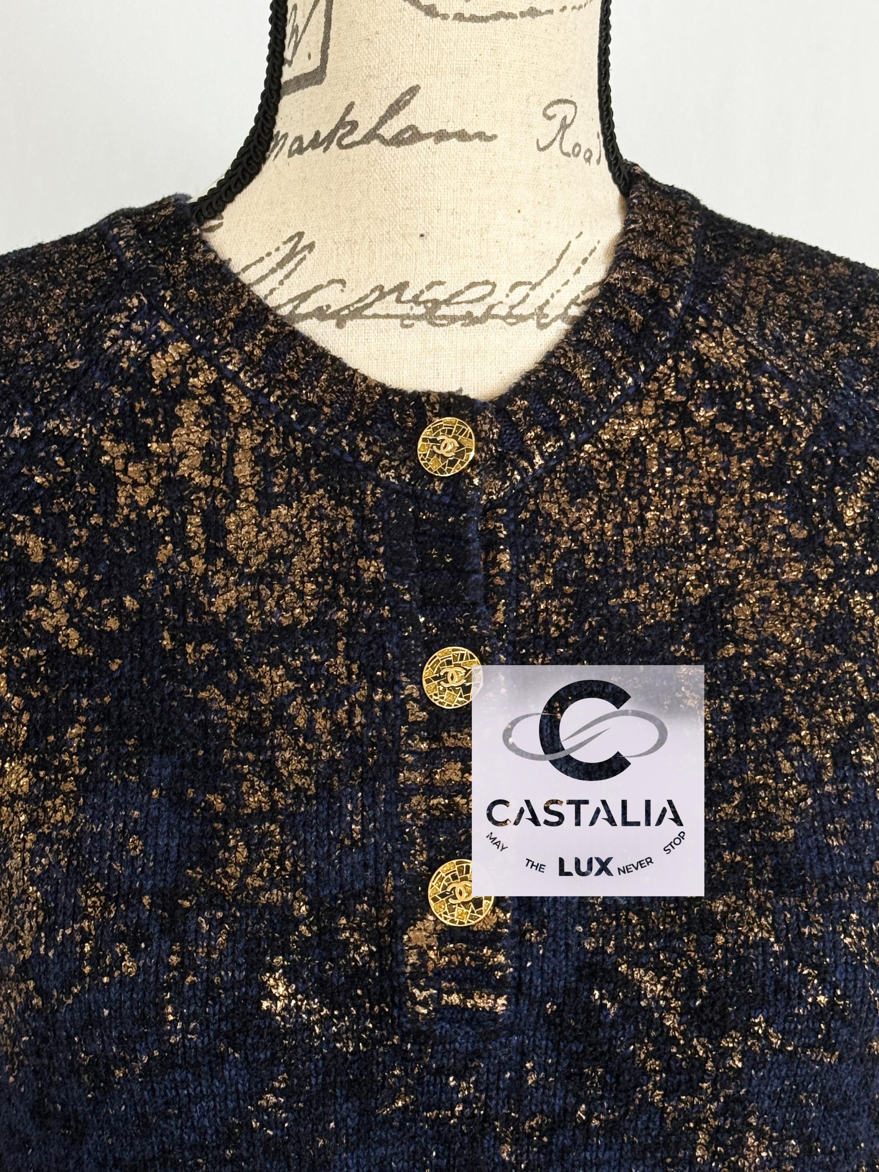 Chanel New Paris / Byzance CC Buttons Patinated Dress 2