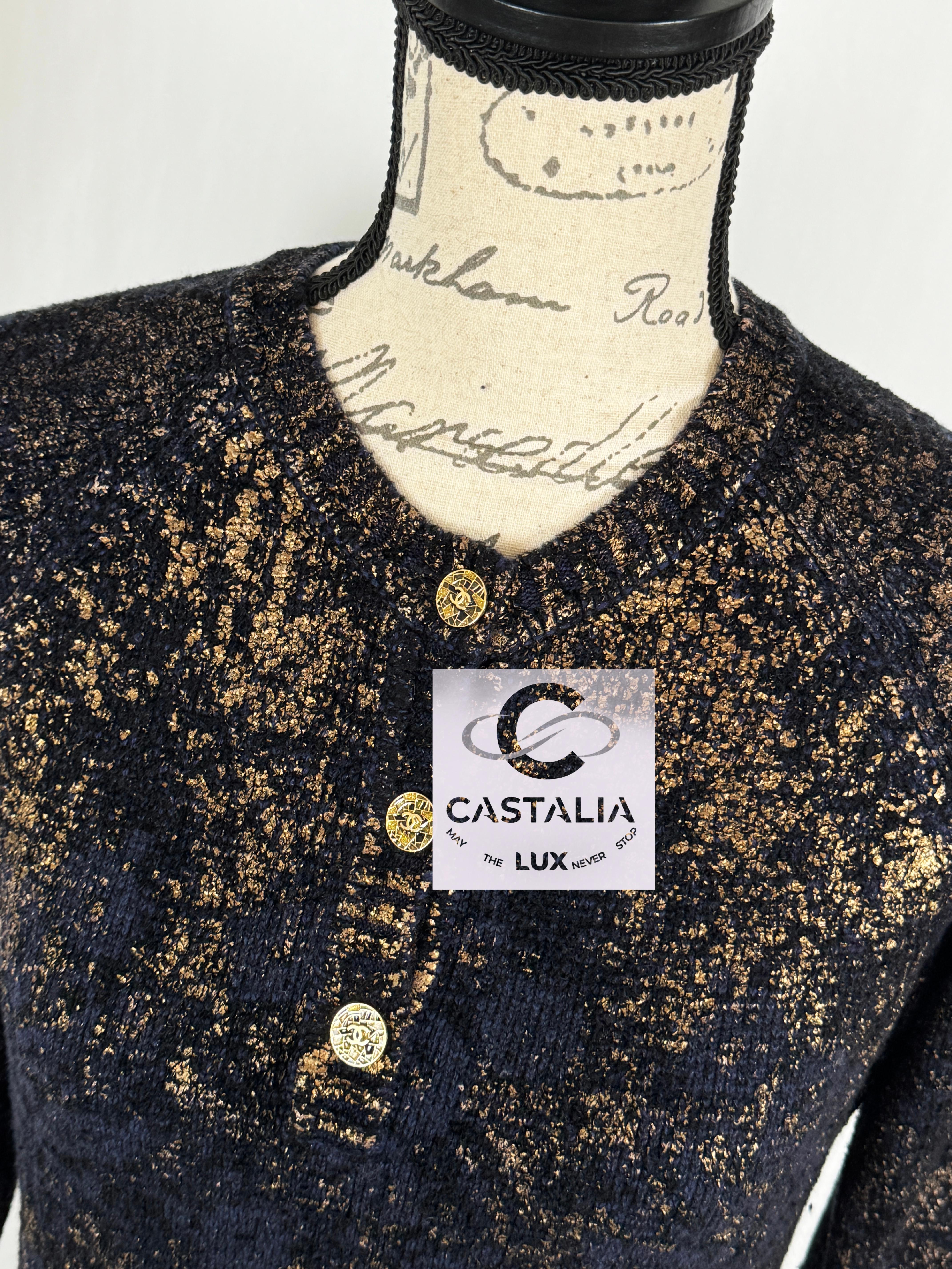 Chanel New Paris / Byzance CC Buttons Patinated Dress 3