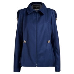 CHANEL Paris / Byzance Navy Jacket with Gripoix Buttons 40 FR