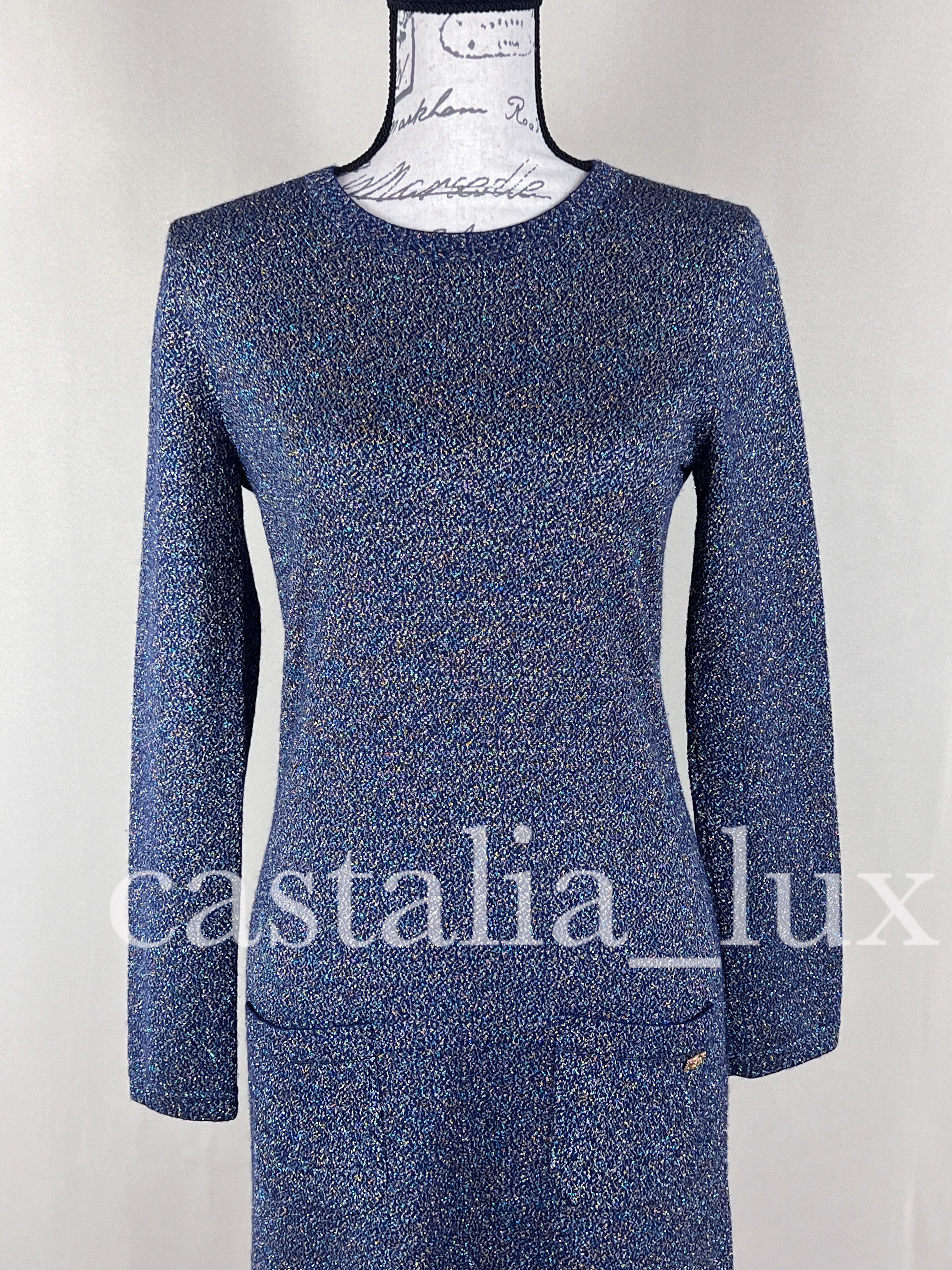 Chanel New Paris / Byzance Shimmer Cashmere Dress In New Condition For Sale In Dubai, AE