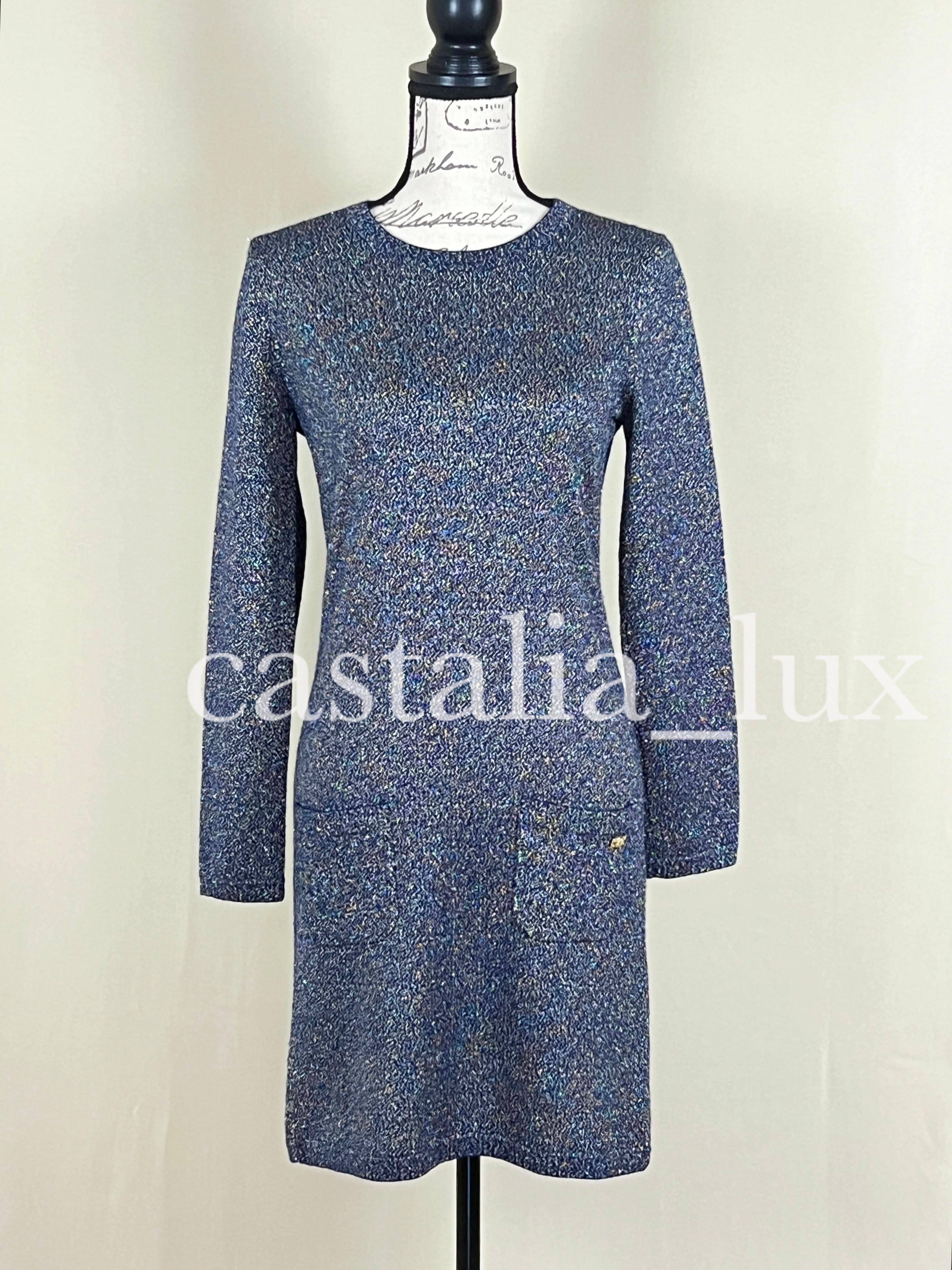 Women's or Men's Chanel New Paris / Byzance Shimmer Cashmere Dress For Sale
