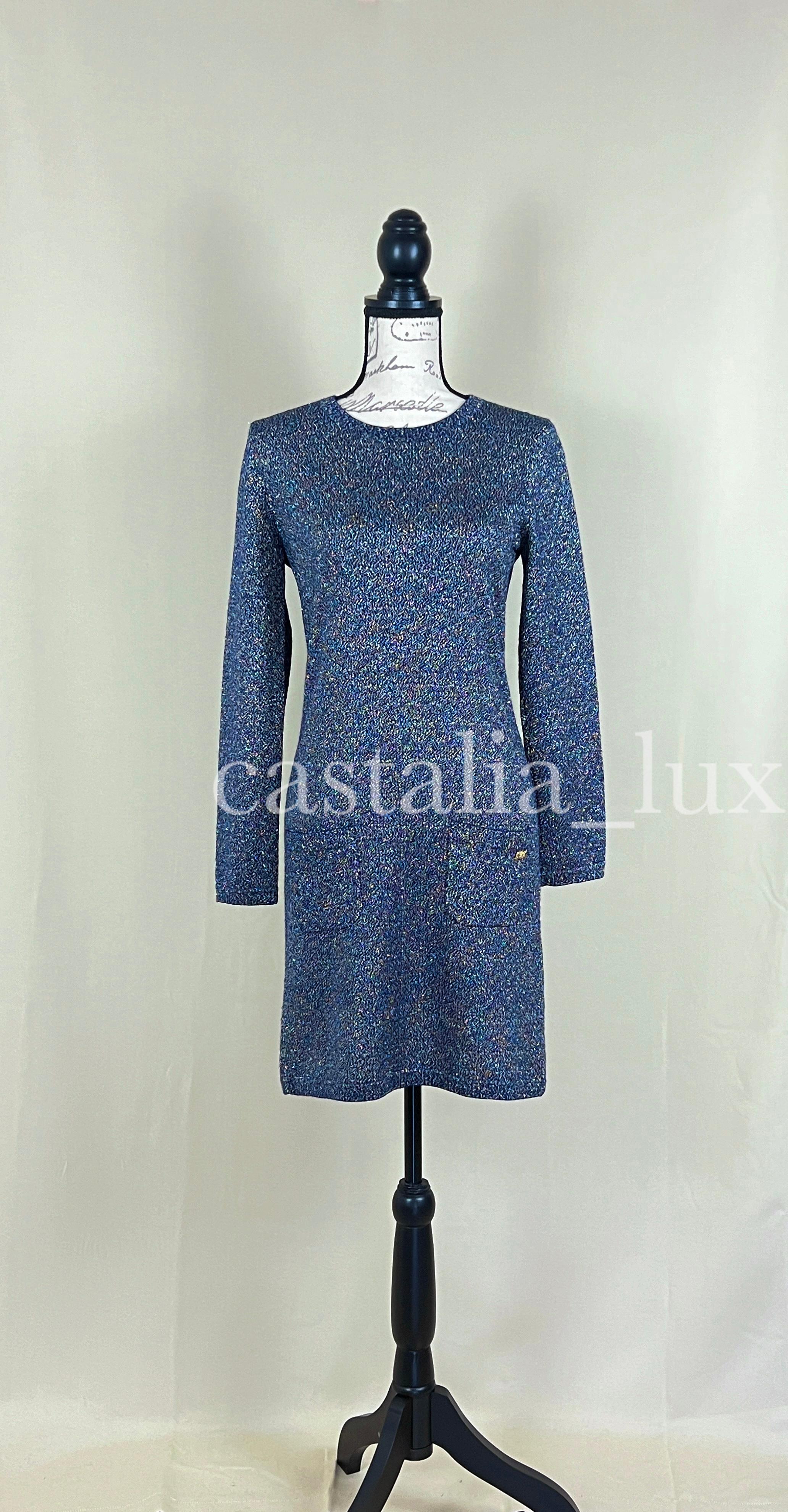 Chanel New Paris / Byzance Shimmer Cashmere Dress For Sale 1