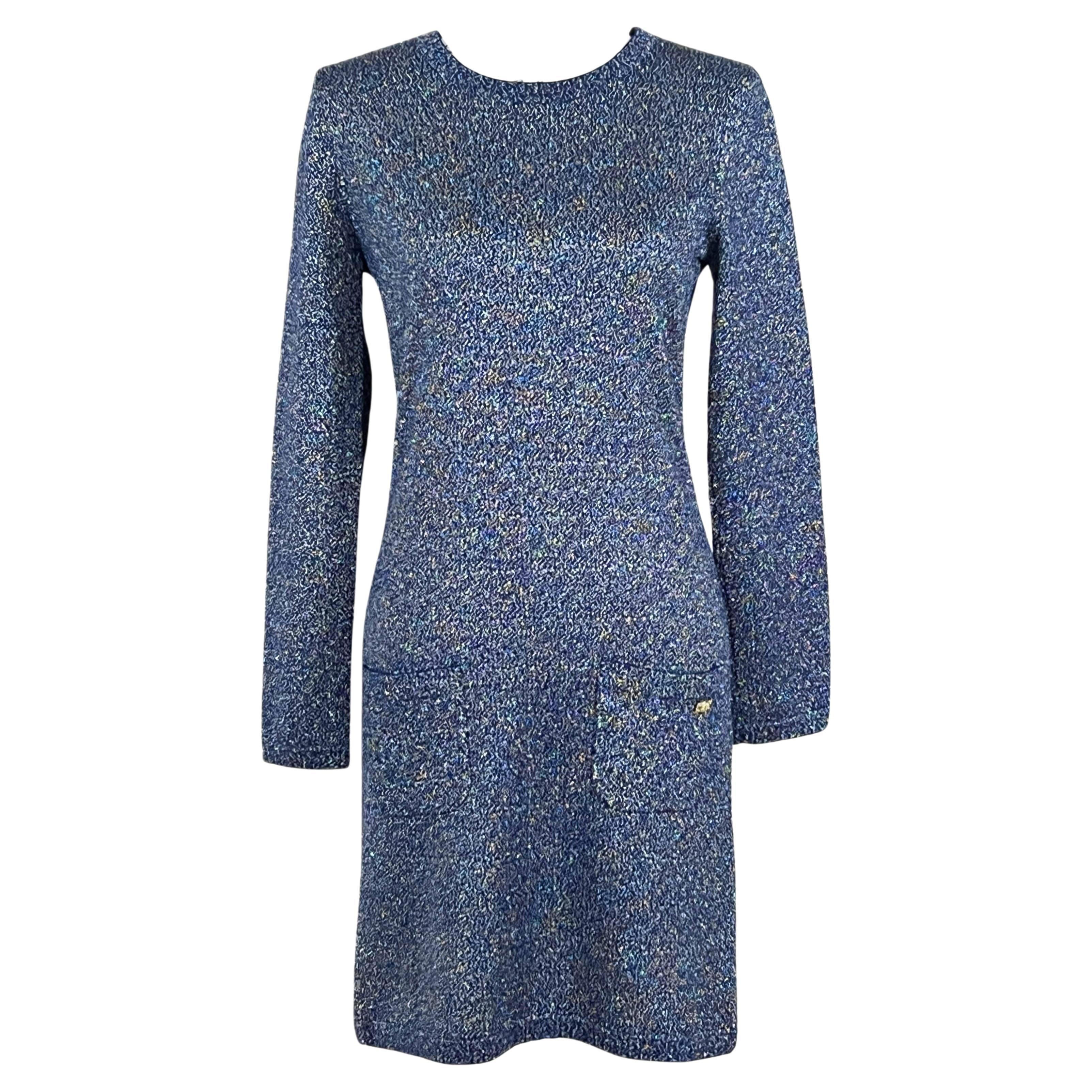 Chanel New Paris / Byzance Shimmer Cashmere Dress For Sale