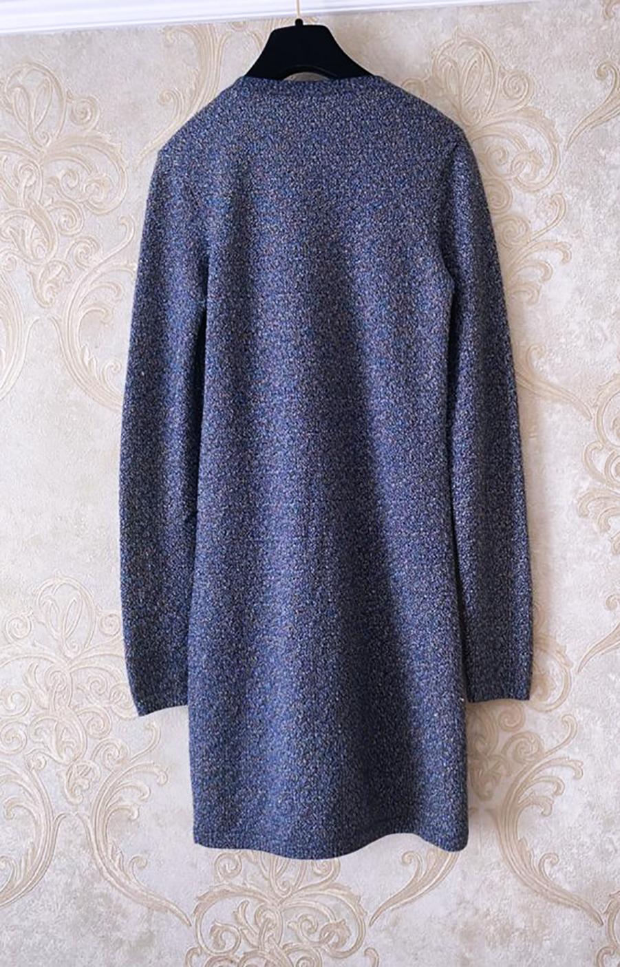 Chanel New Paris / Byzance Shimmering Cashmere Dress For Sale 6