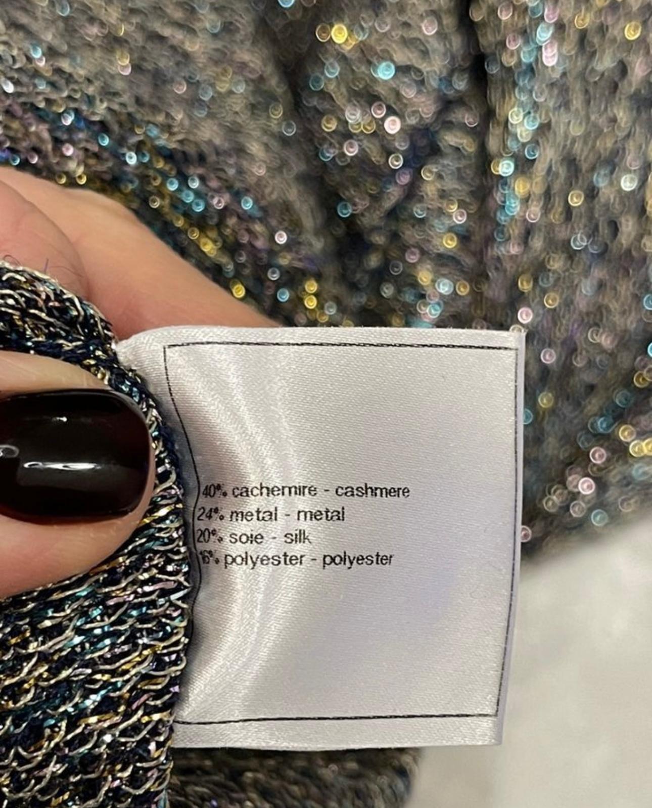 Chanel New Paris / Byzance Shimmering Cashmere Dress For Sale 5
