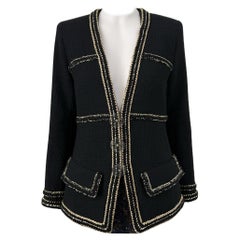 Chanel New Paris / Cosmopolite Black Tweed Jacket 40 FR