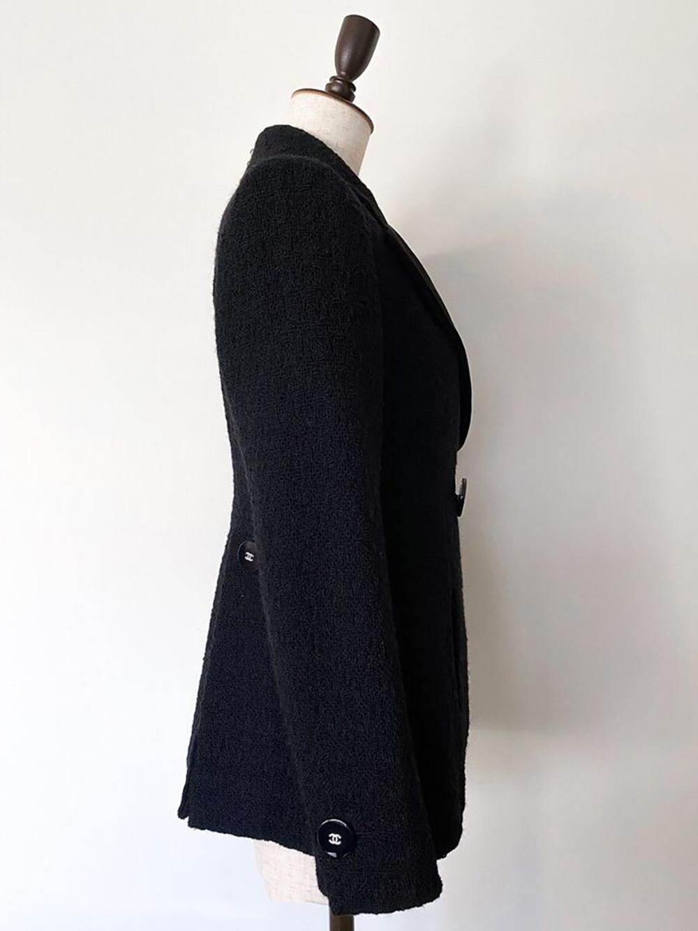 Chanel New Paris / Cosmopolite It-Girl Black Tweed Jacket For Sale 10