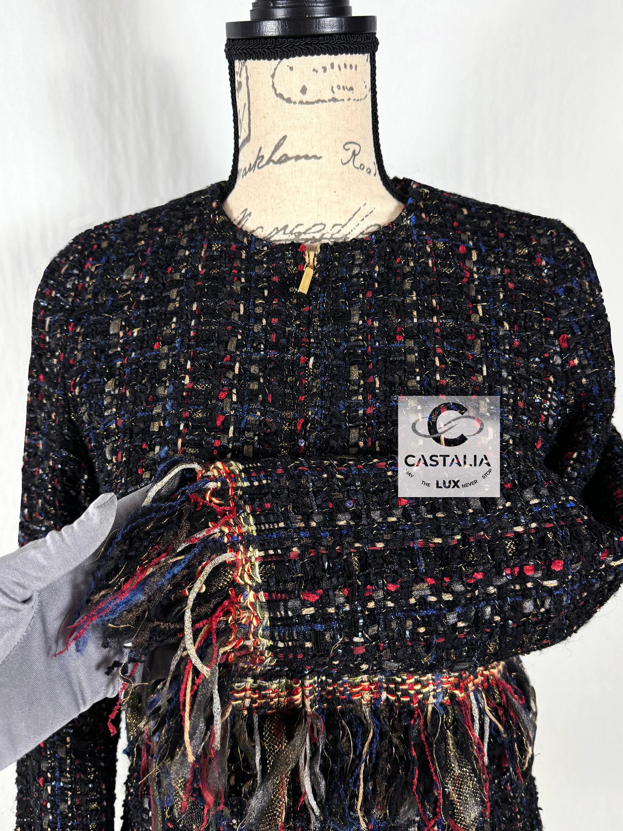 Chanel New Paris / Cosmopolite Ribbon Tweed Jacket 40 FR For Sale 6