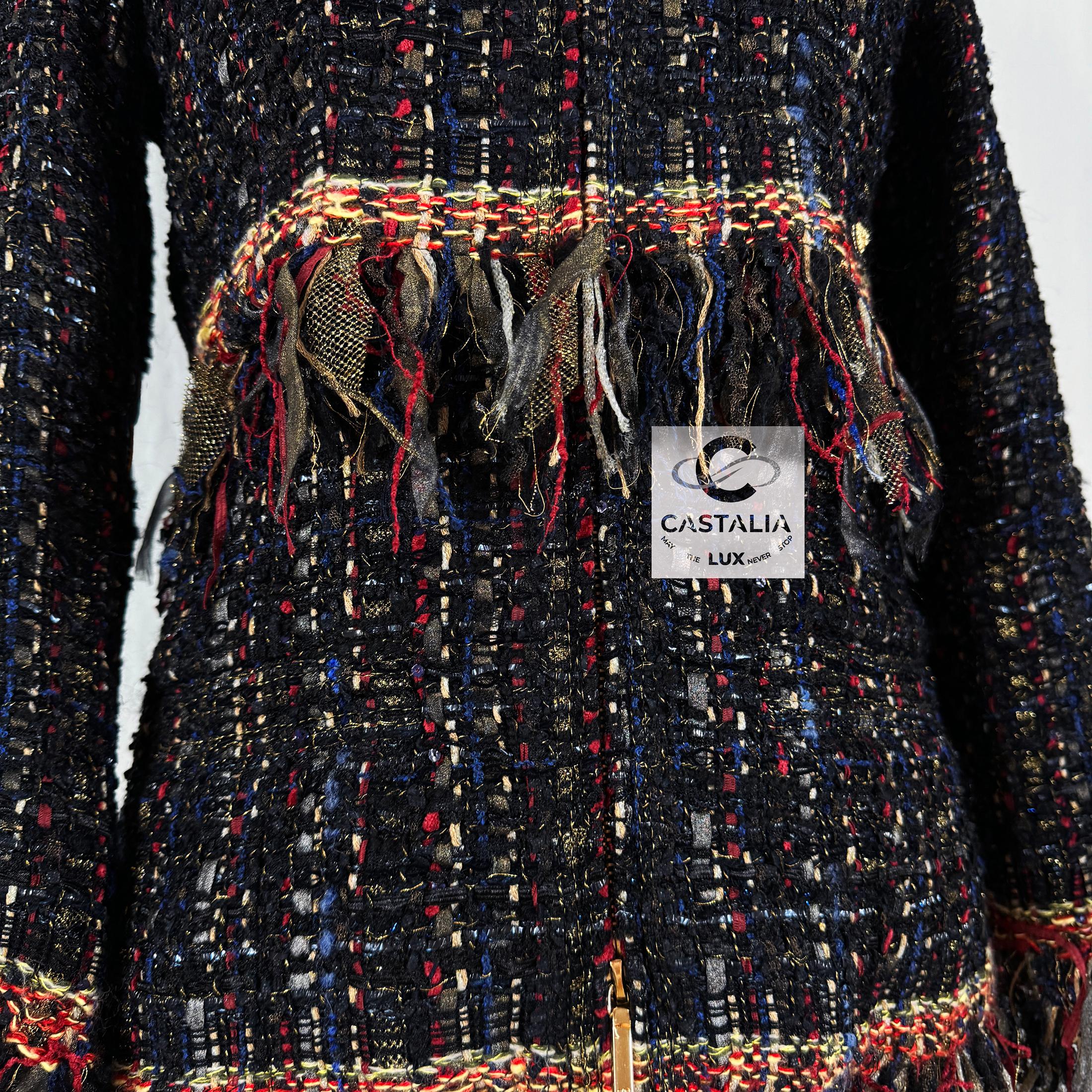 Chanel New Paris / Cosmopolite Ribbon Tweed Jacket 40 FR For Sale 9
