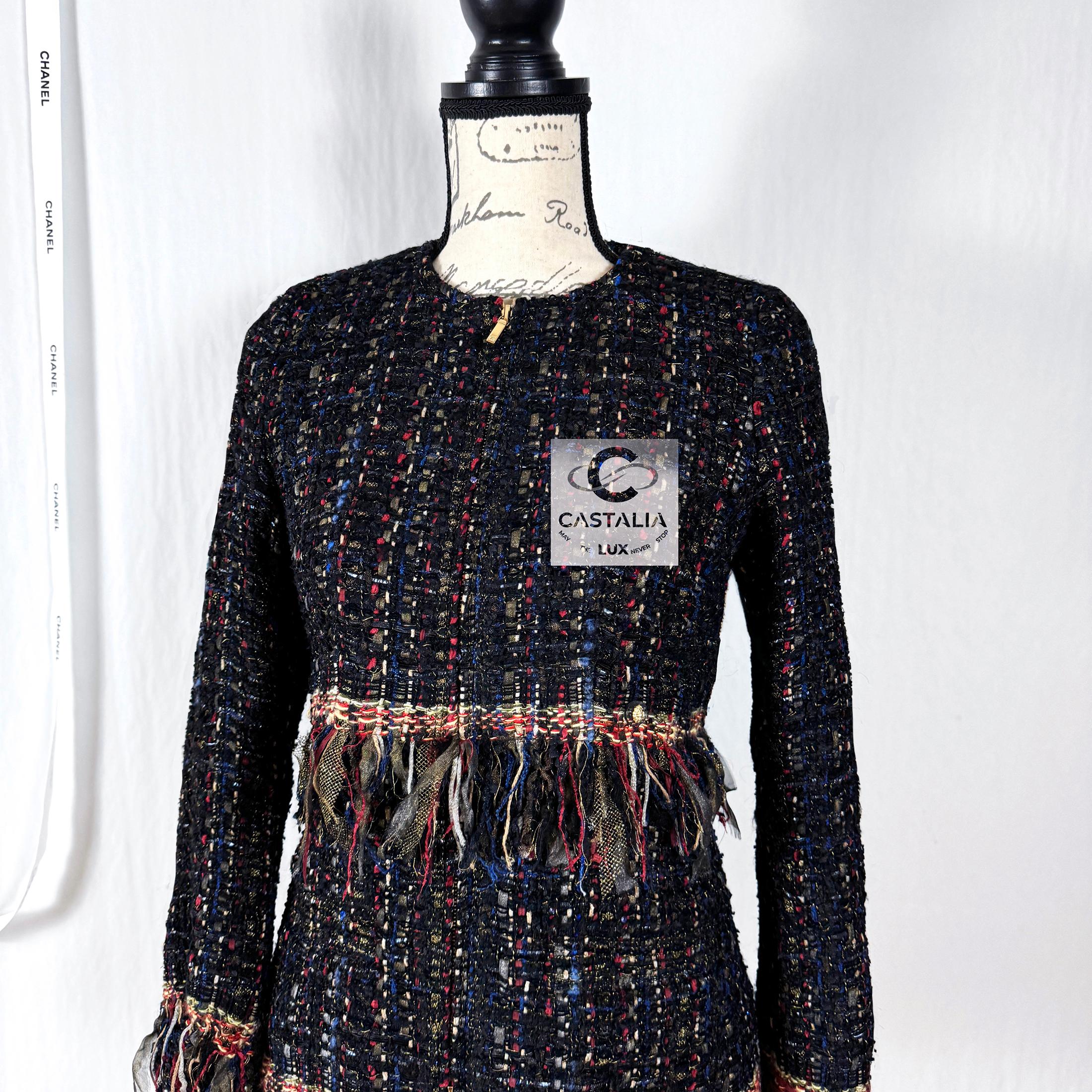 Chanel New Paris / Cosmopolite Ribbon Tweed Jacket 40 FR For Sale 4