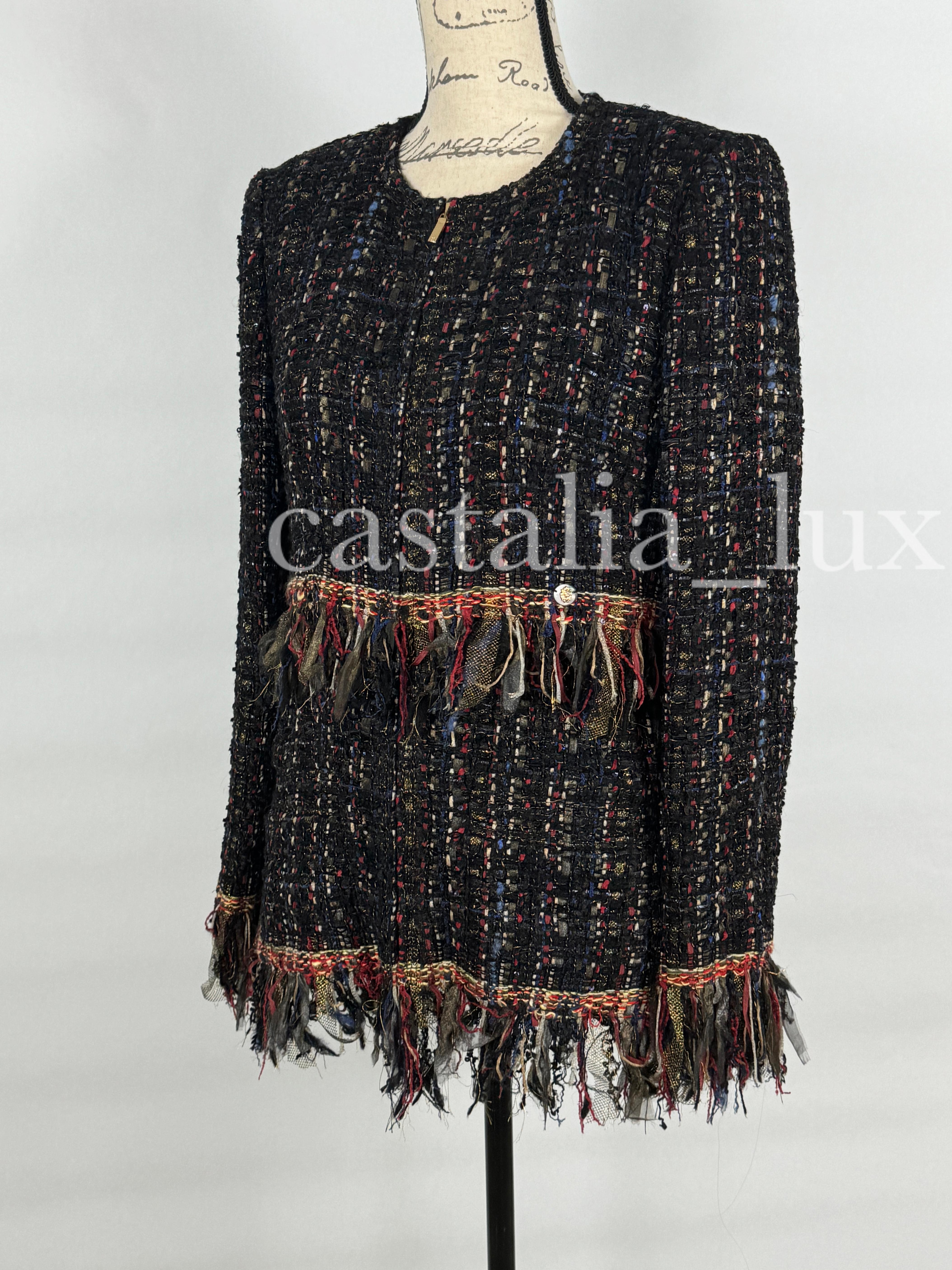 Chanel New Paris / Cosmopolite Ribbon Tweed Jacket For Sale 10