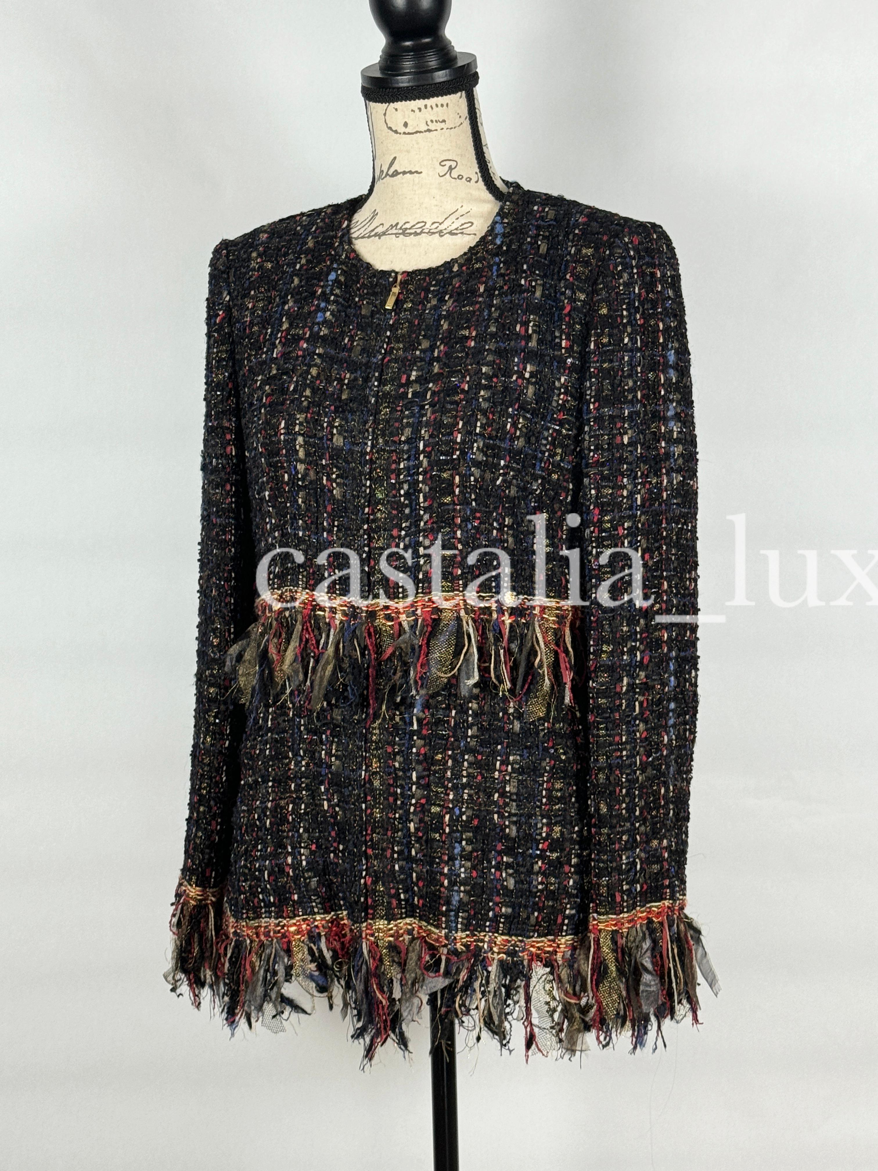 Chanel New Paris / Cosmopolite Ribbon Tweed Jacket For Sale 3