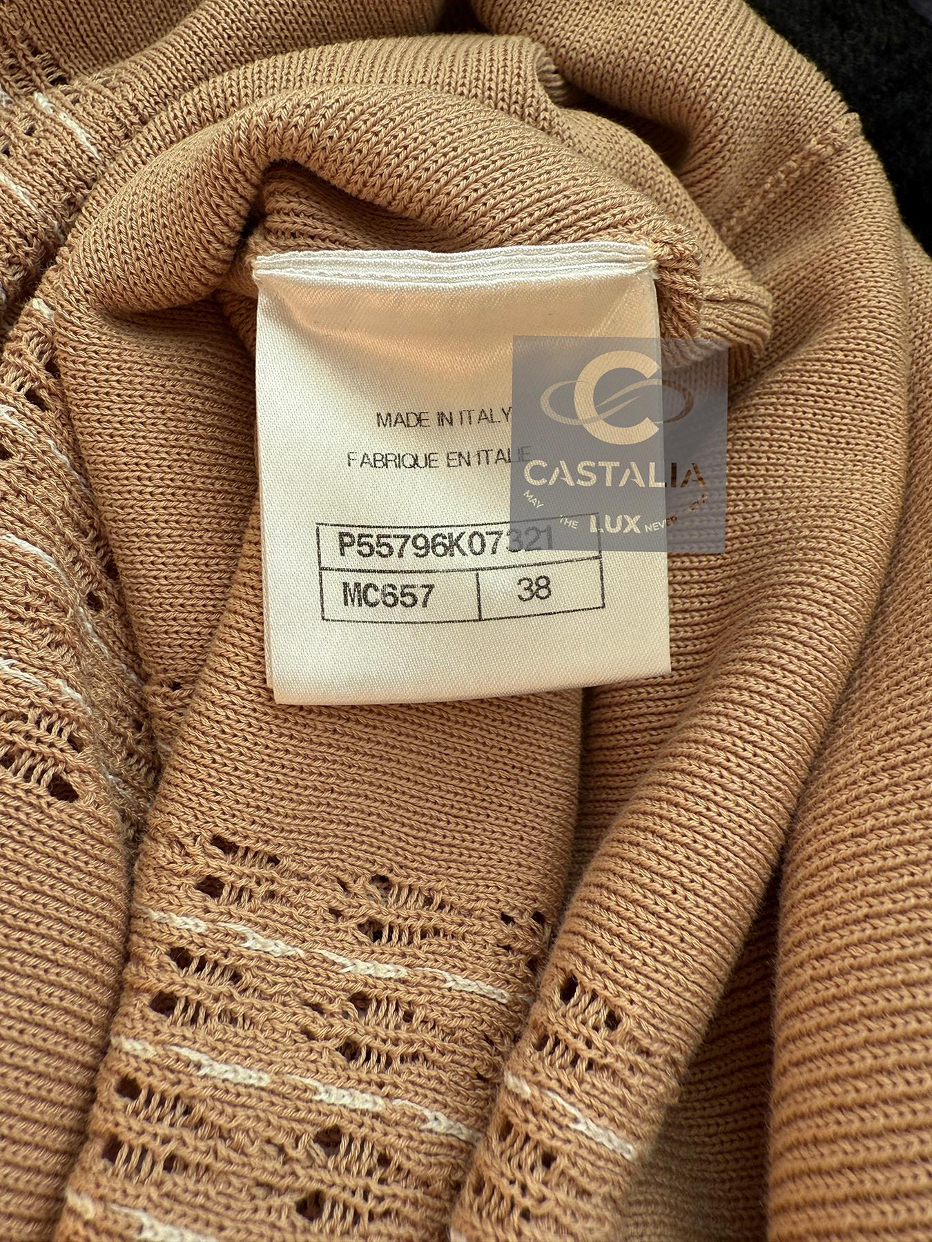Chanel New Paris / Cuba Beige Belted Dress 38 FR For Sale 6