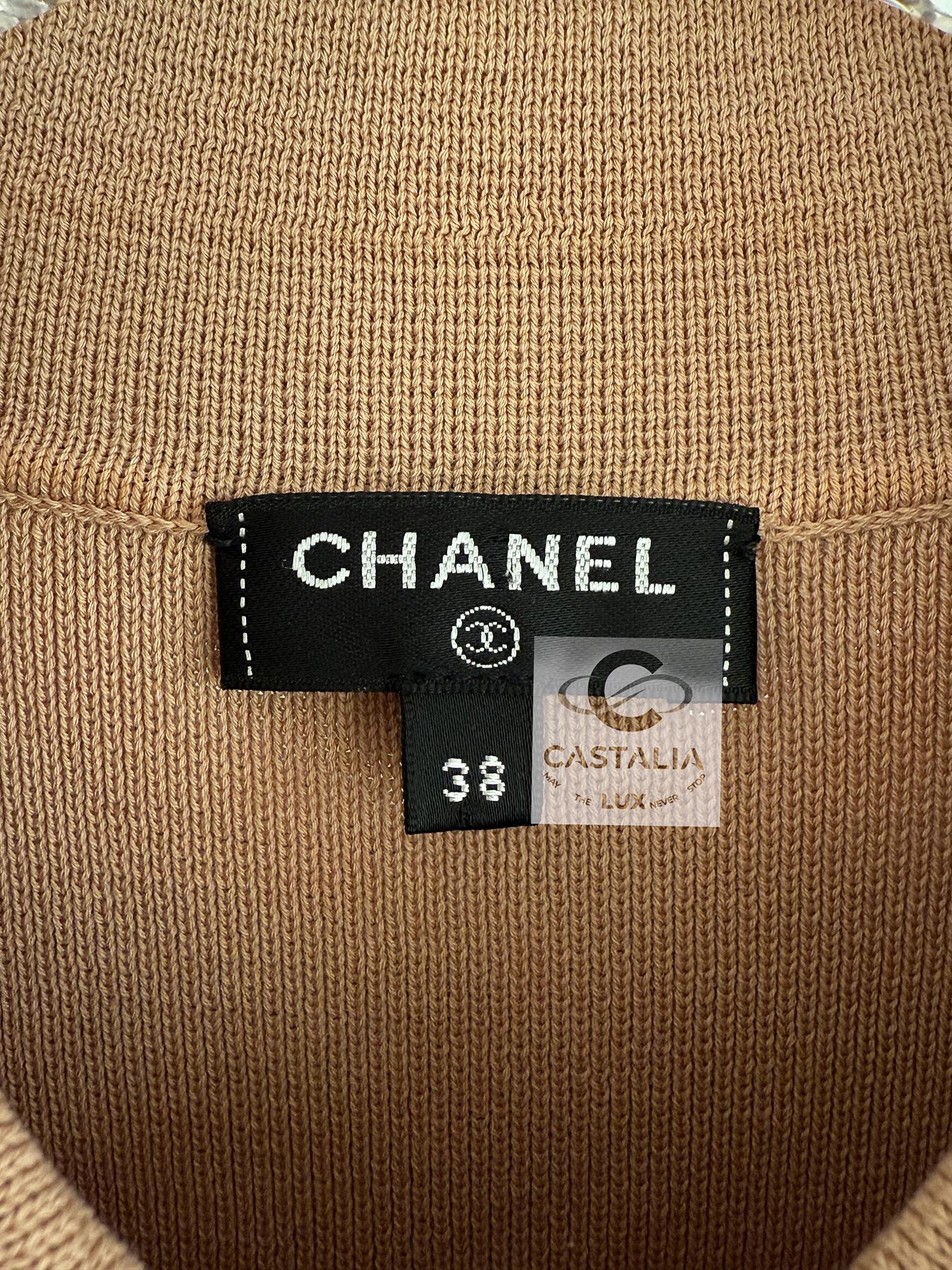 Chanel New Paris / Cuba Beige Belted Dress 38 FR For Sale 5